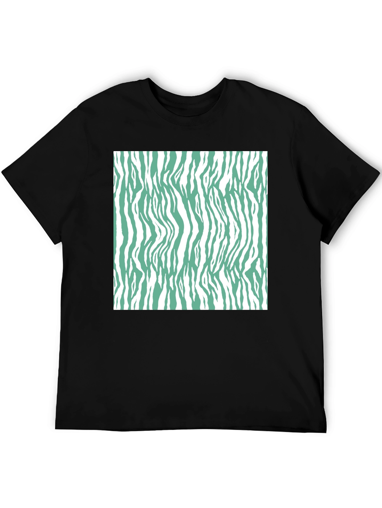 Zebra Print T-Shirt - Black Casual Tee