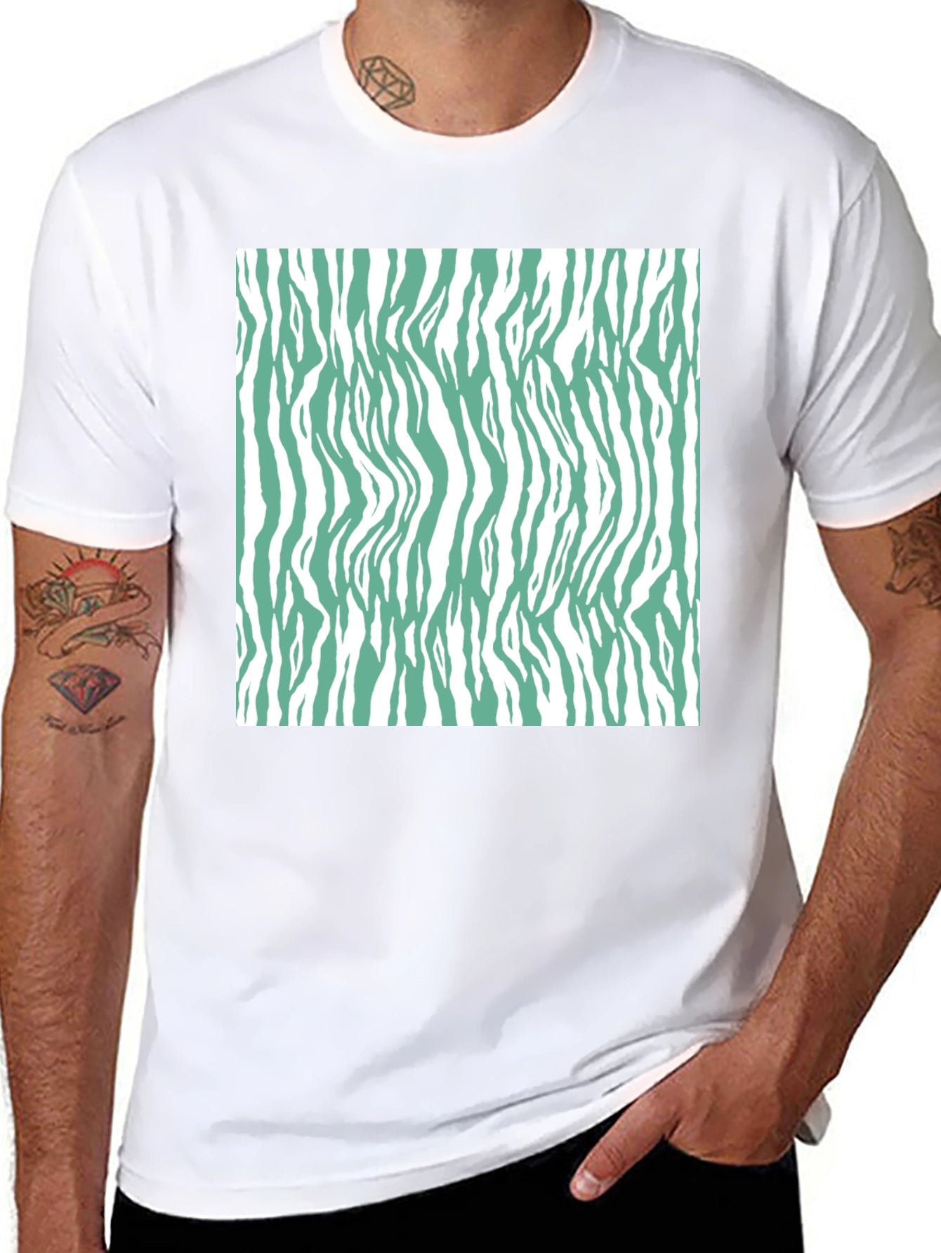 Zebra Print T-Shirt - Black Casual Tee