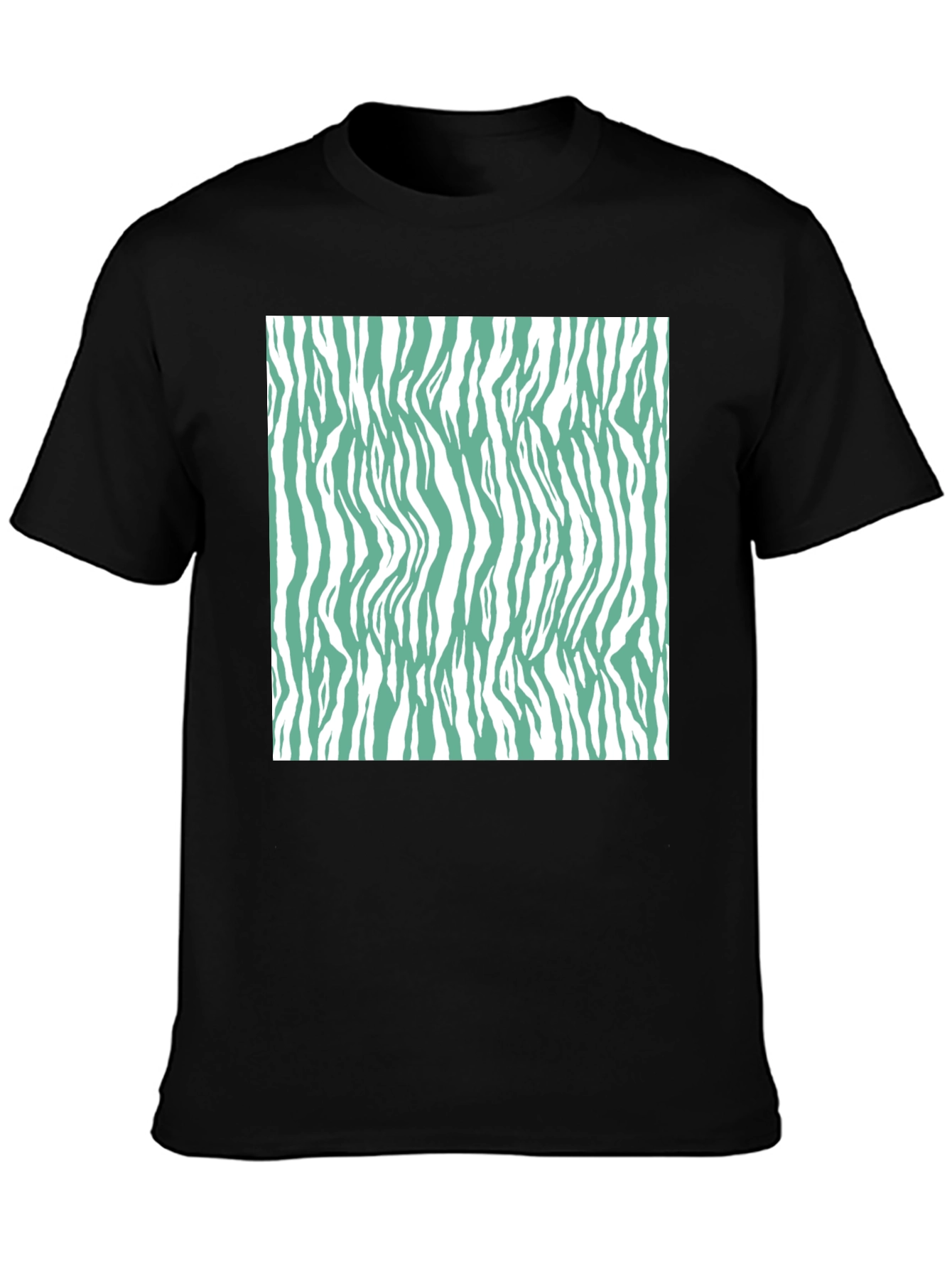 Zebra Print T-Shirt - Black Casual Tee