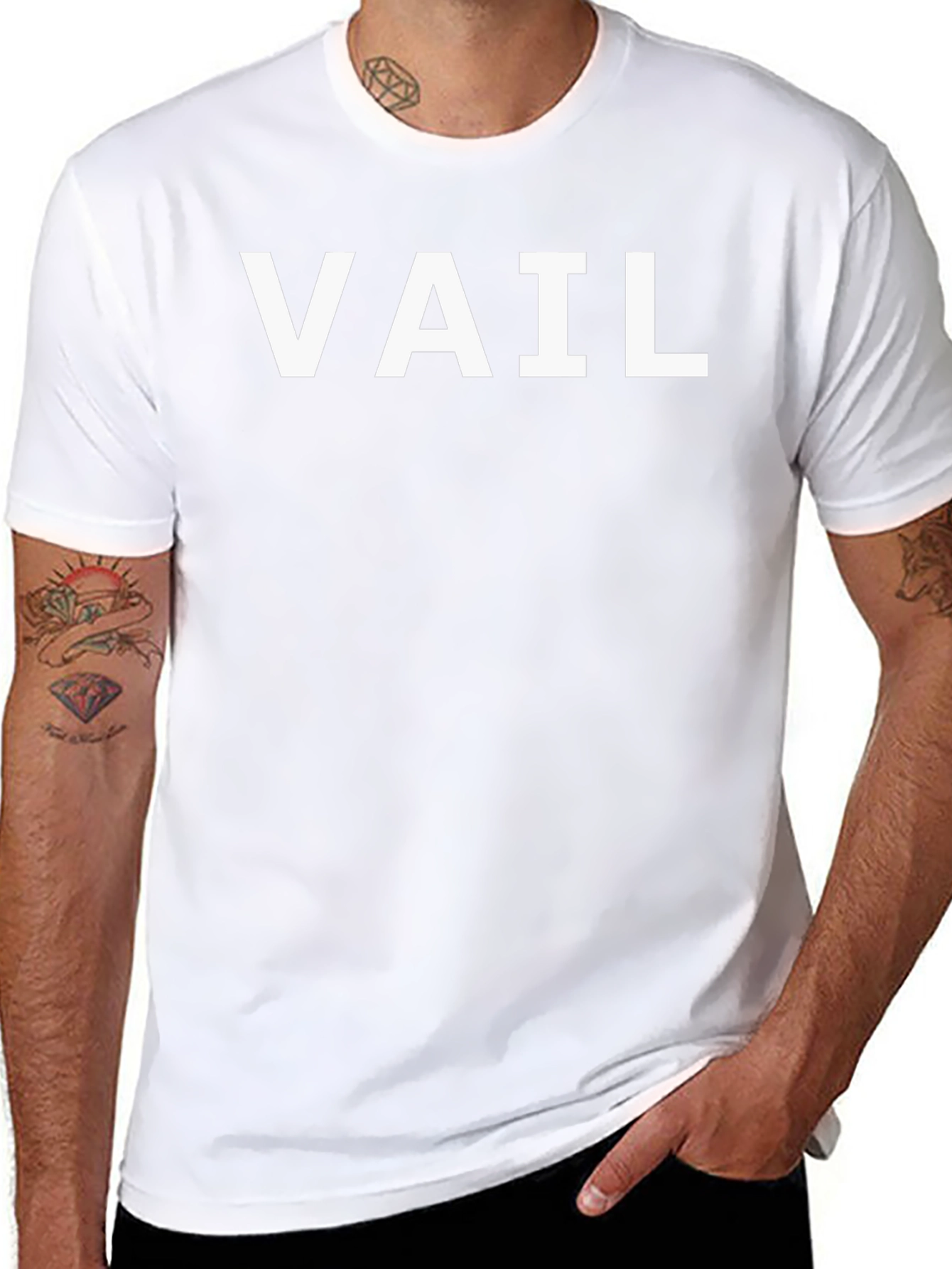 VAIL Graphic Tee - Black Cotton Blend T-Shirt