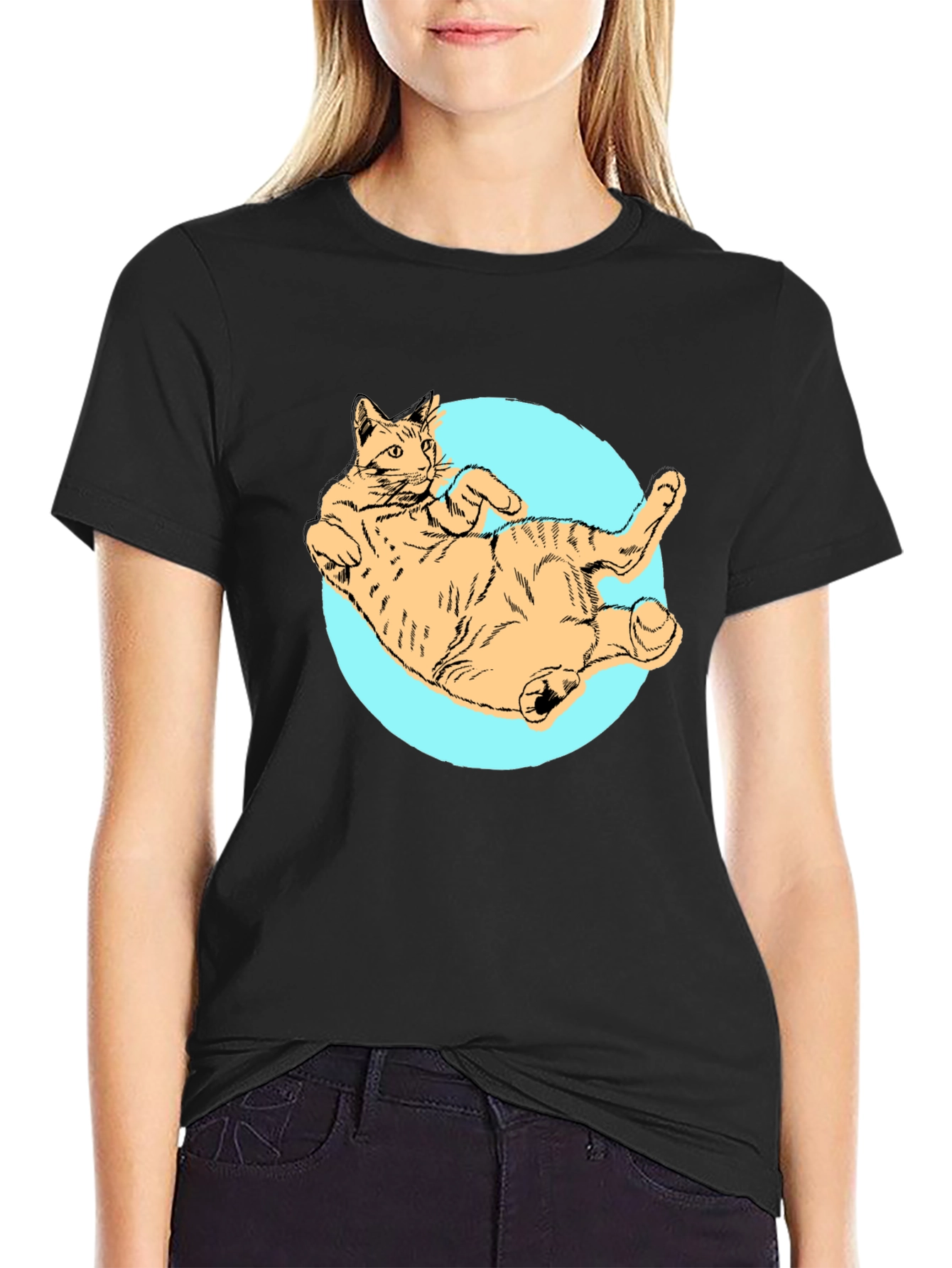 Cat Graphic Tee - Mens Black T-Shirt