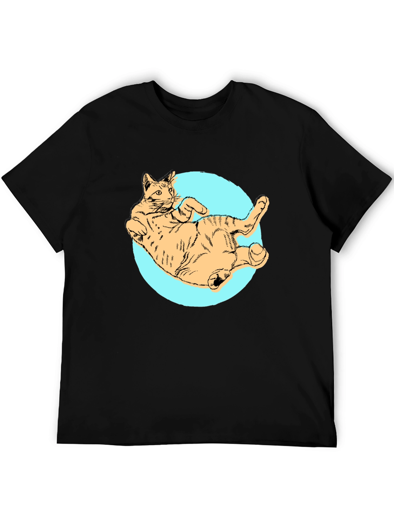 Cat Graphic Tee - Mens Black T-Shirt