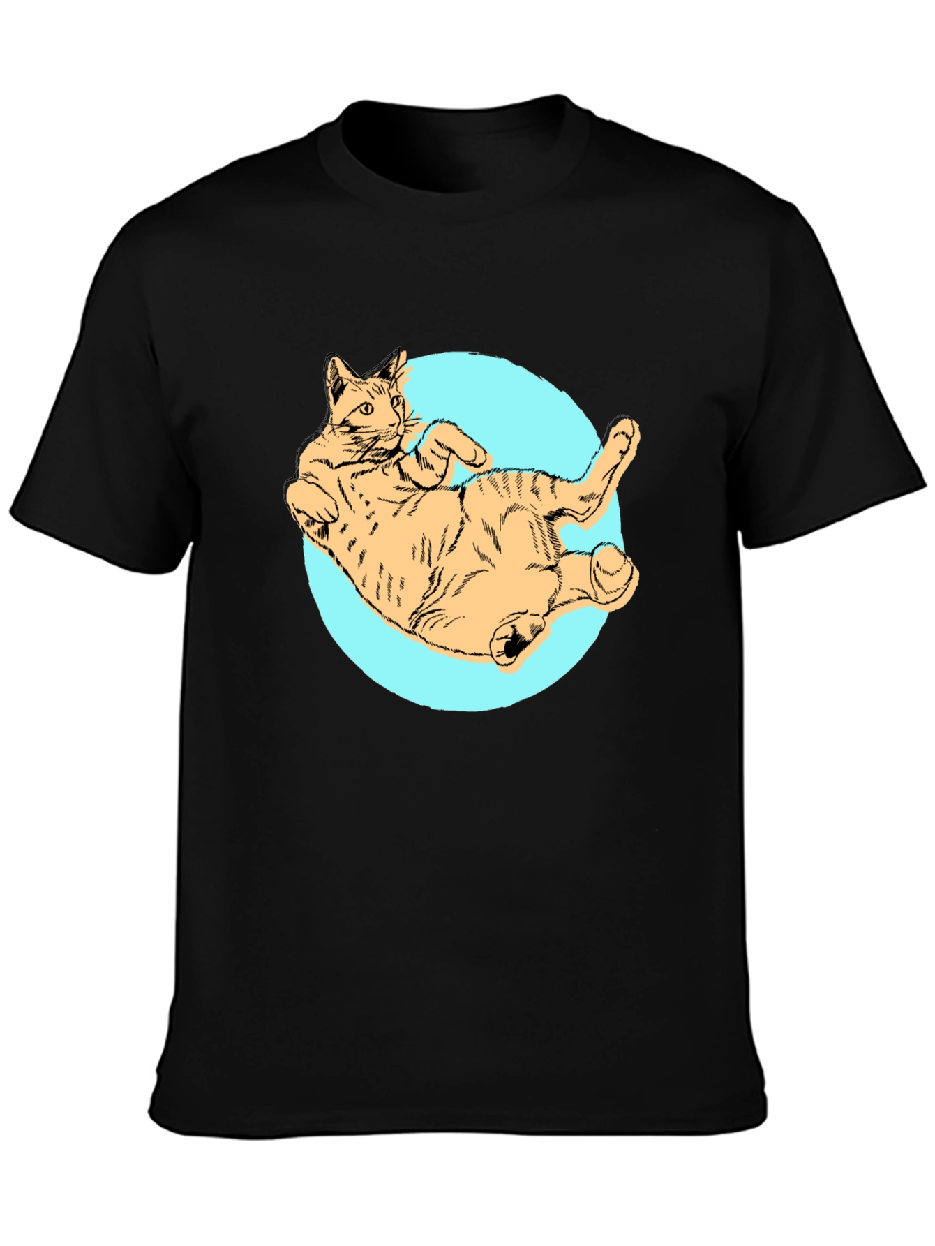 Cat Graphic Tee - Mens Black T-Shirt