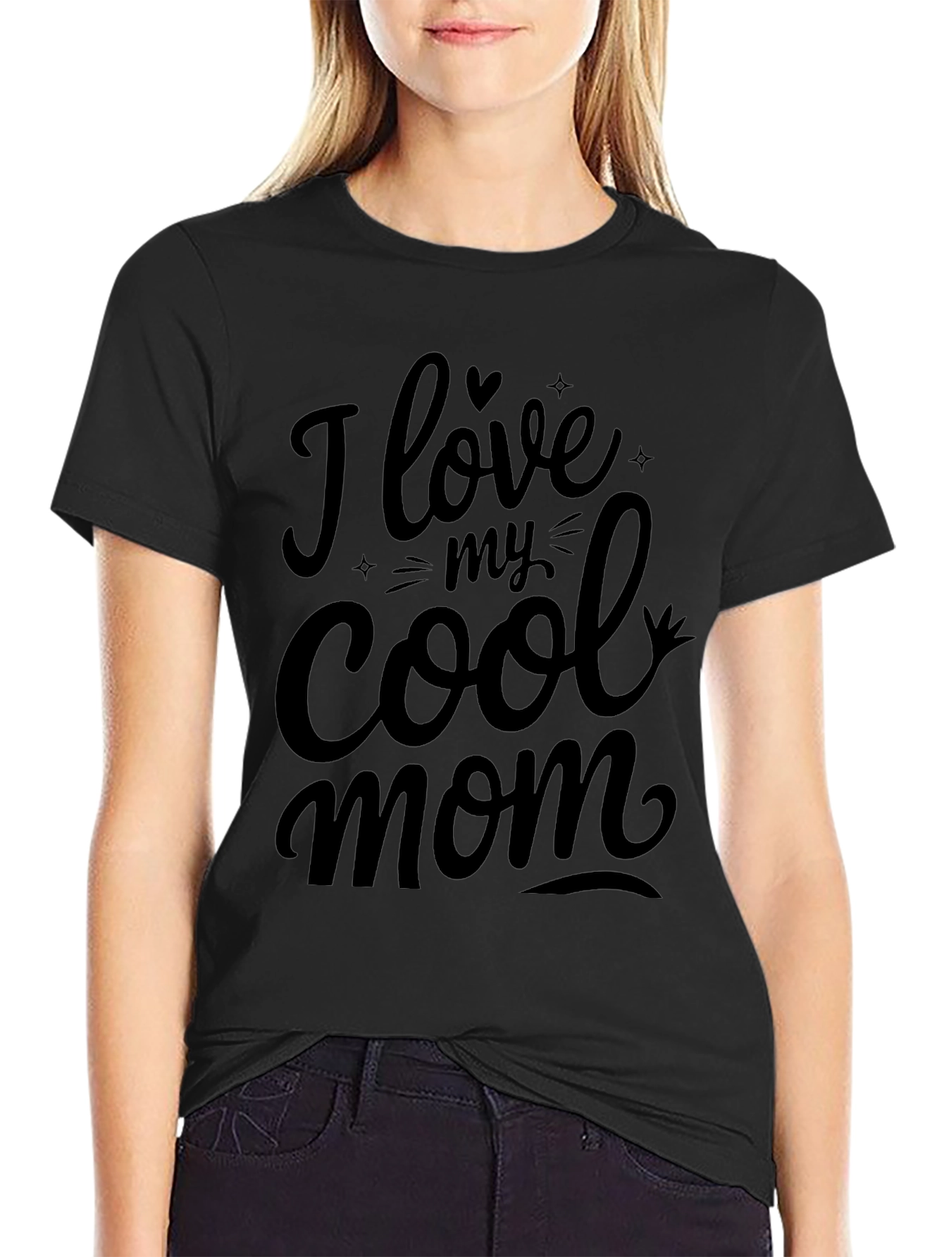 I Love My Cool Mom Black T-Shirt
