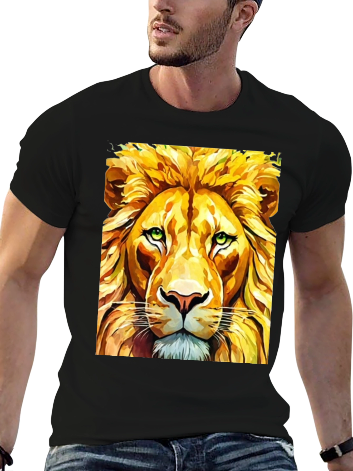 Lion Graphic T-Shirt - Bold Animal Print Tee