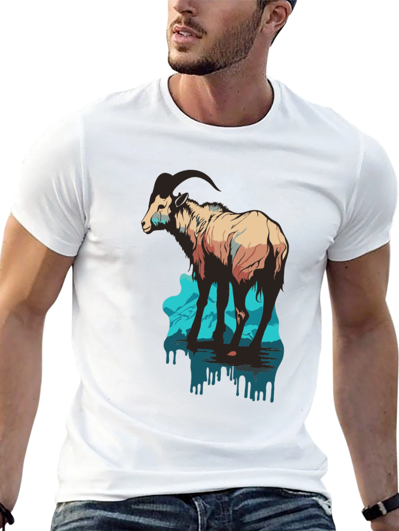 Mountain Goat Graphic Tee - Black