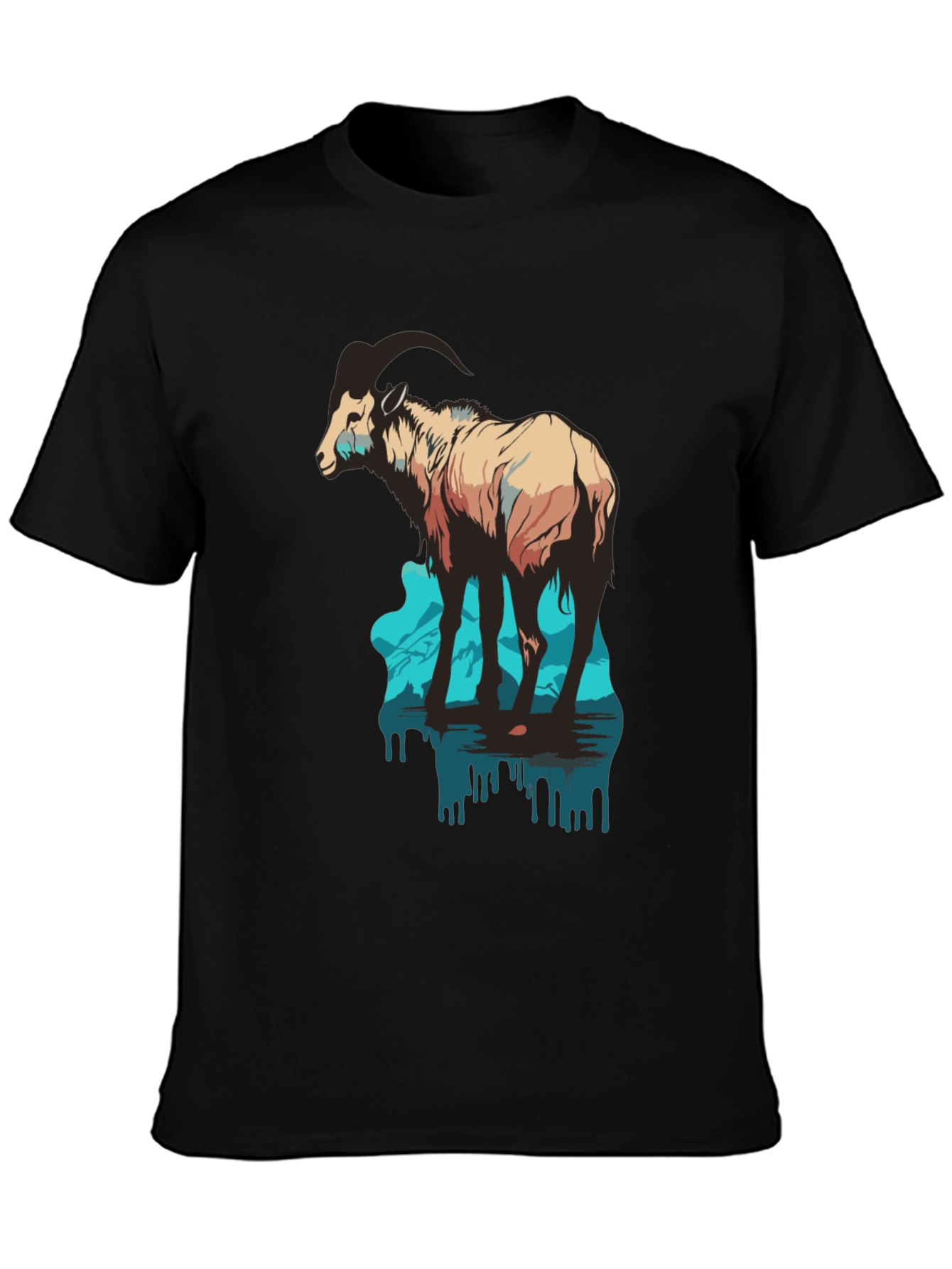 Mountain Goat Graphic Tee - Black