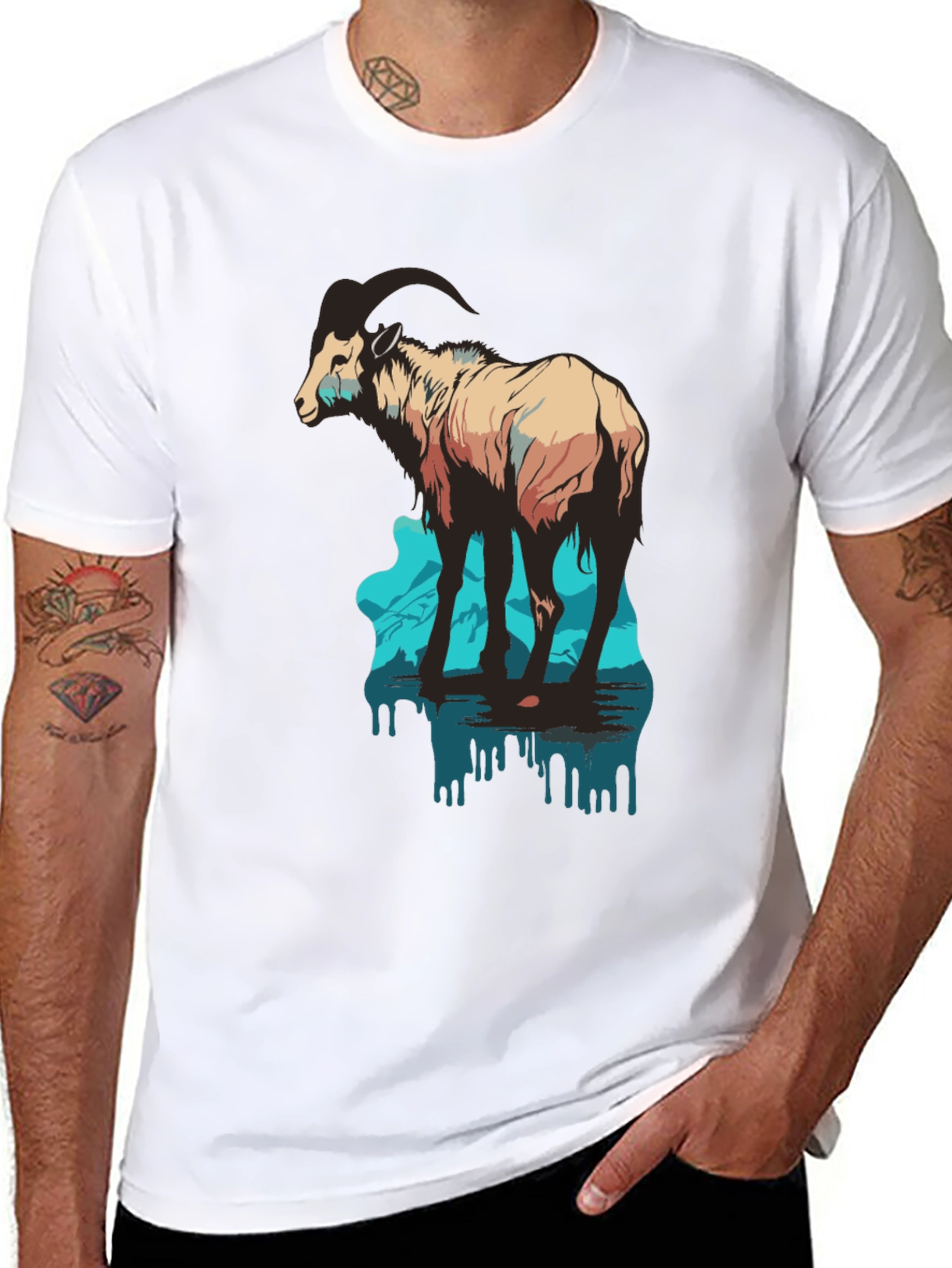 Mountain Goat Graphic Tee - Black