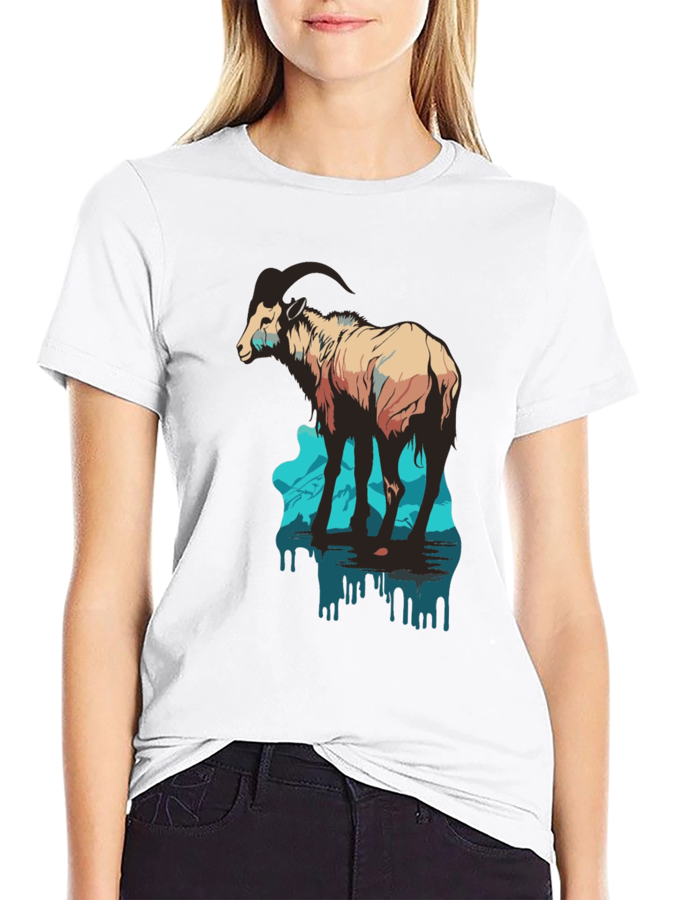 Mountain Goat Graphic Tee - Black