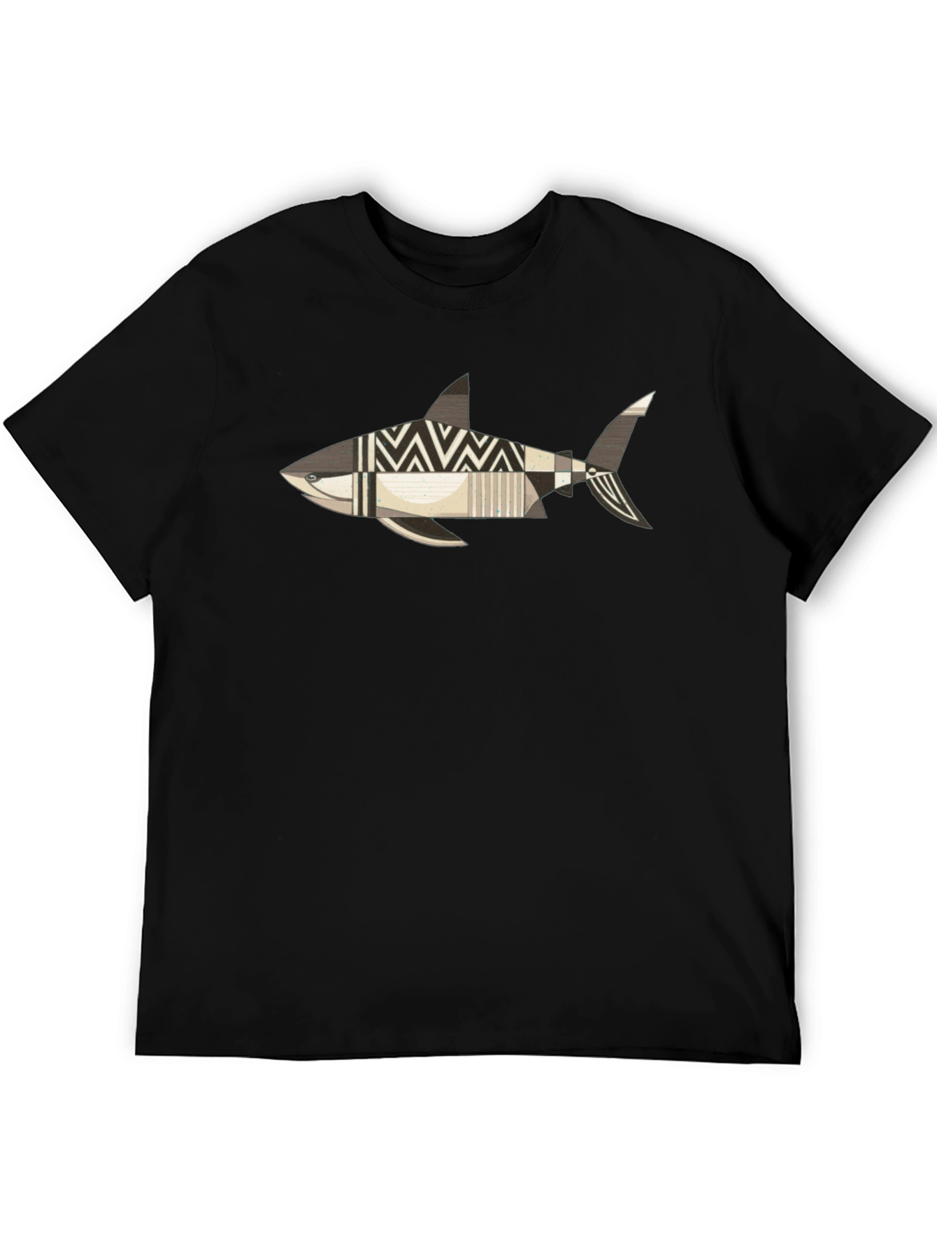 Abstract Shark Graphic Print T-Shirt