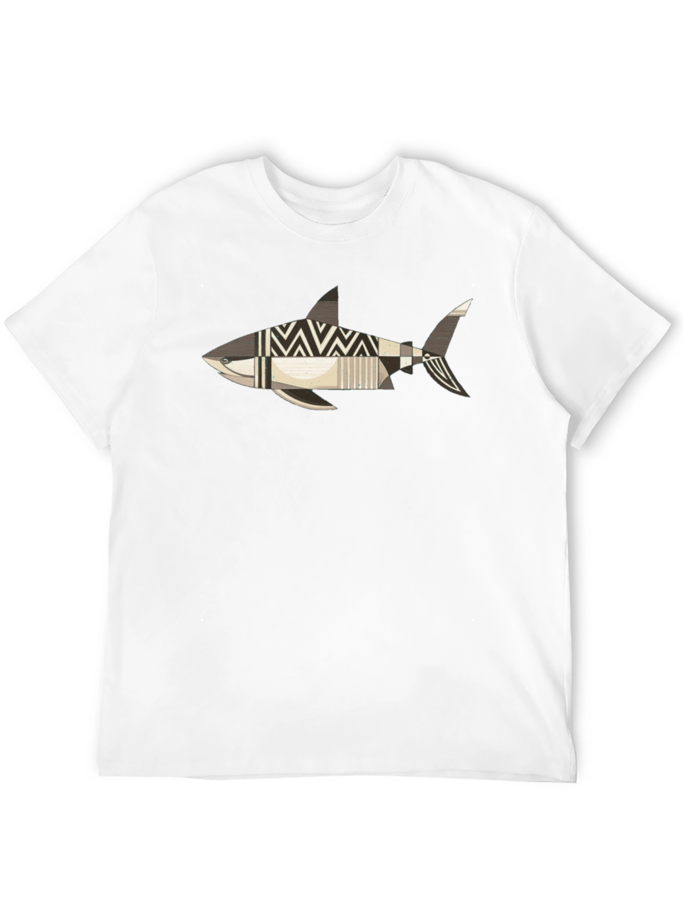 Abstract Shark Graphic Print T-Shirt