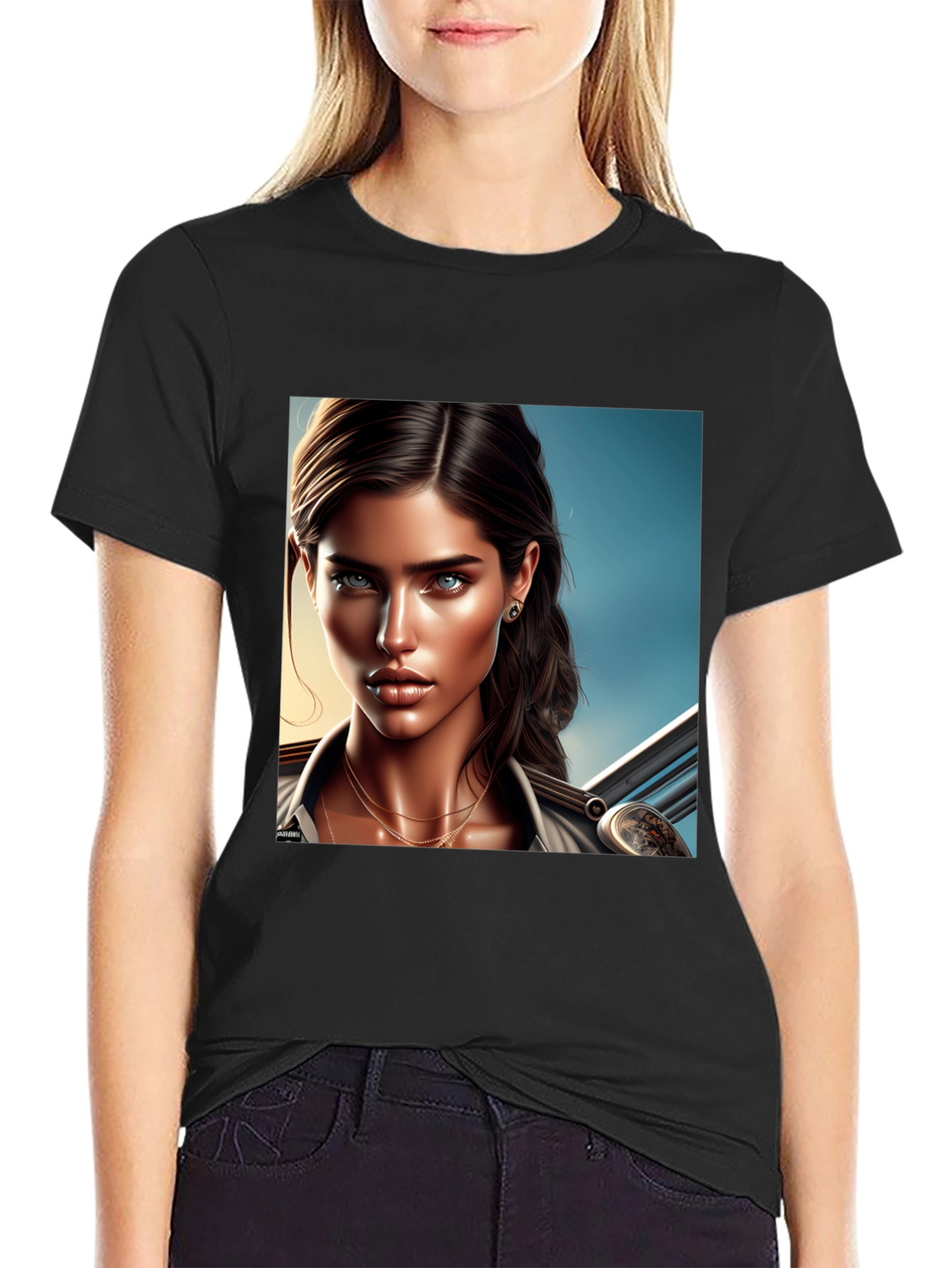 Womens Graphic Tee - Art Illustration Print