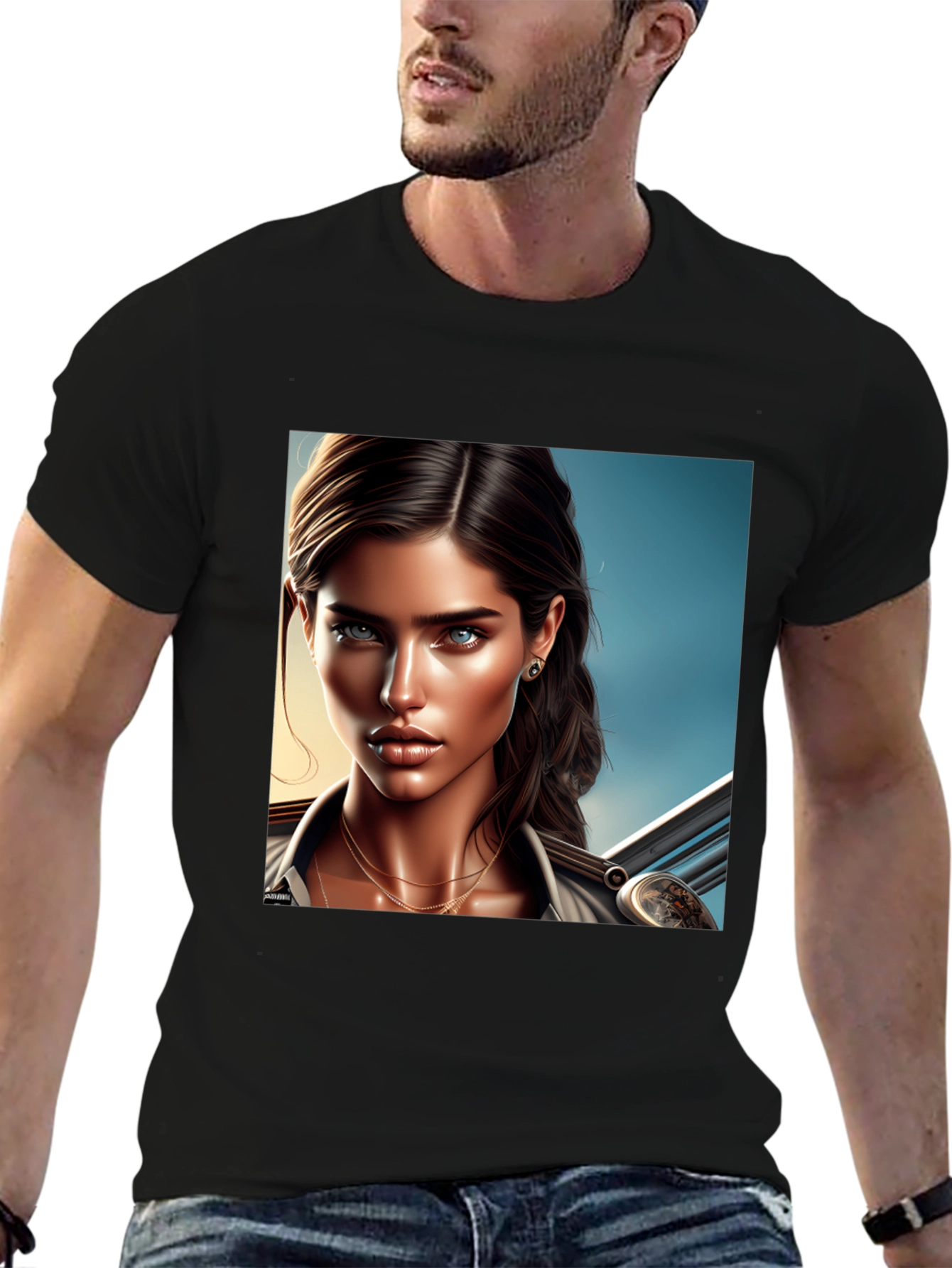 Womens Graphic Tee - Art Illustration Print