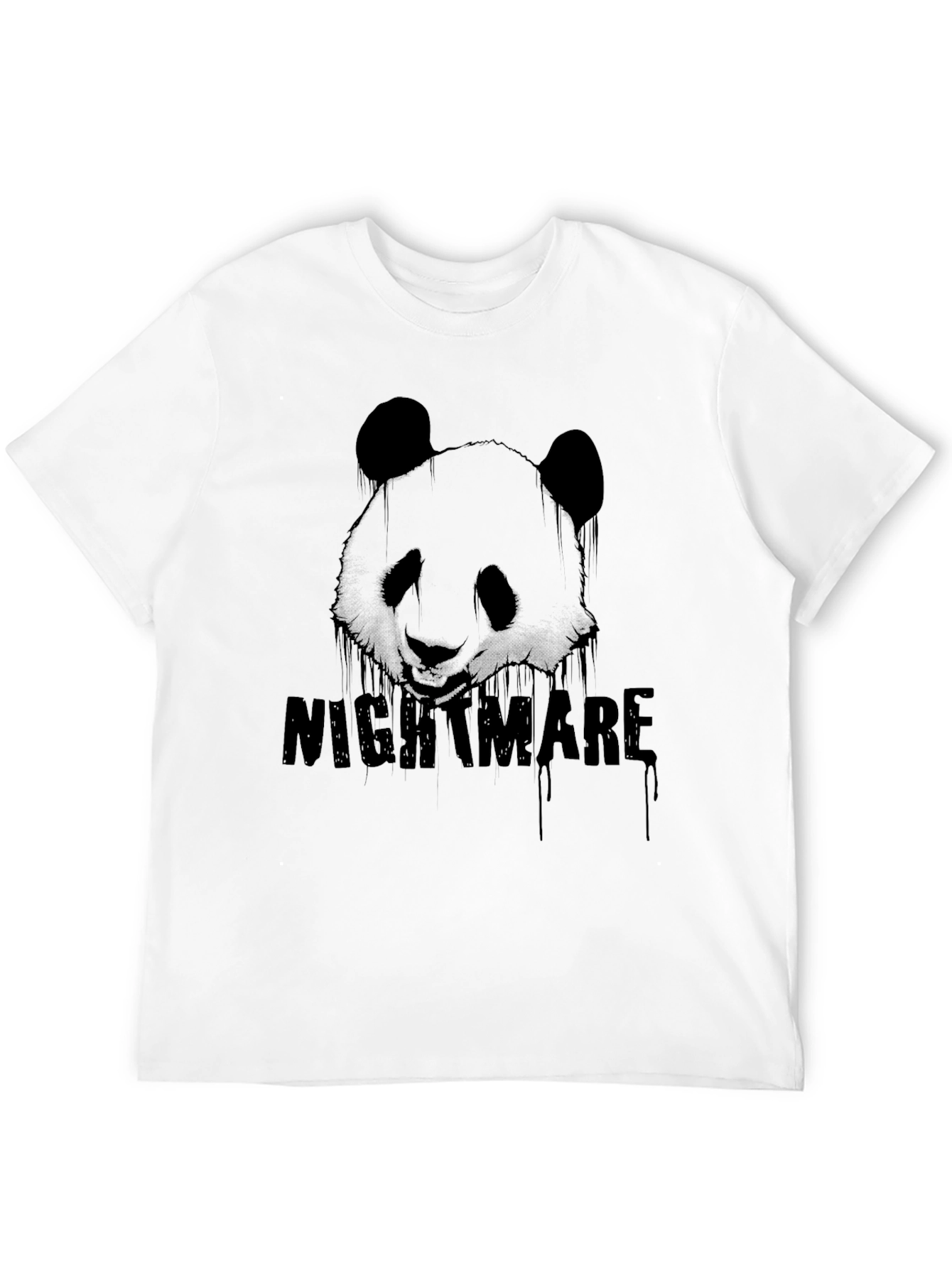 Mens Black Panda Nightmare Graphic T-Shirt