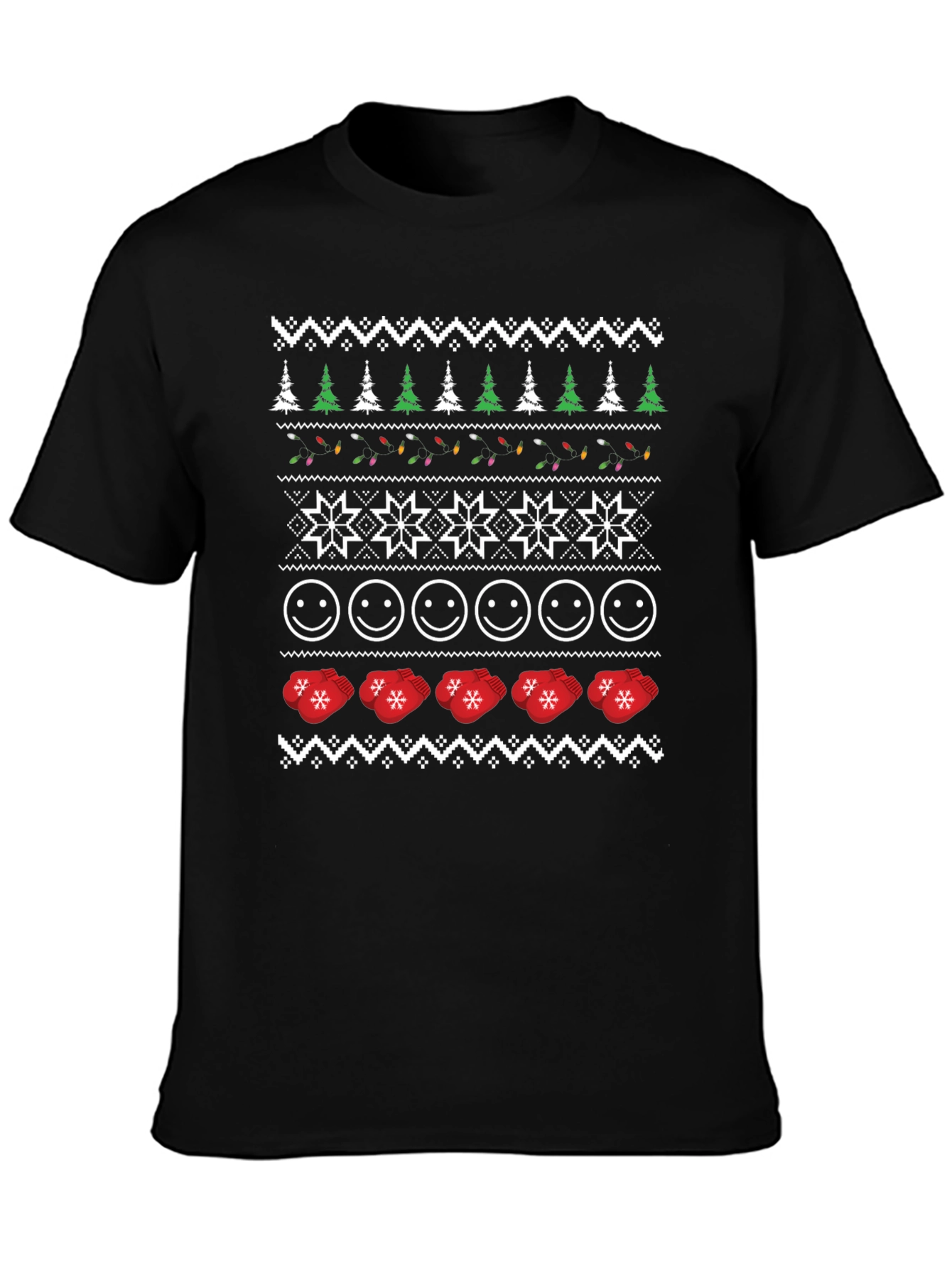 Ugly Christmas Sweater Style Graphic Tee