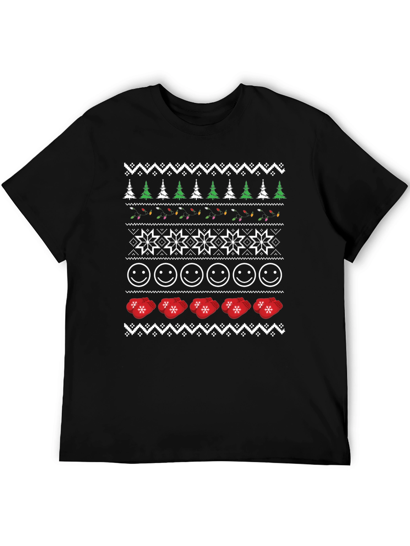 Ugly Christmas Sweater Style Graphic Tee