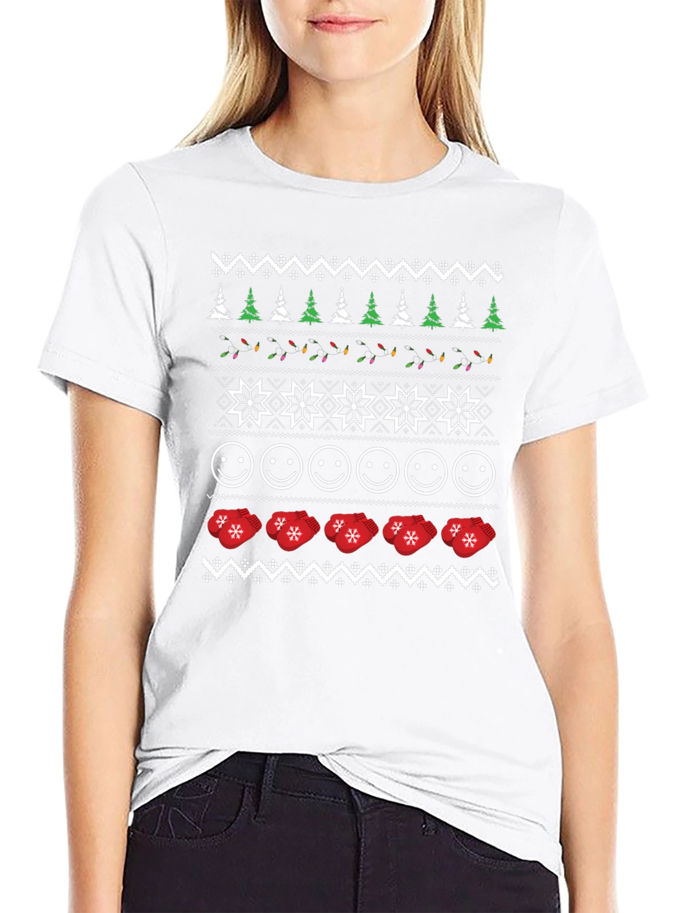 Ugly Christmas Sweater Style Graphic Tee