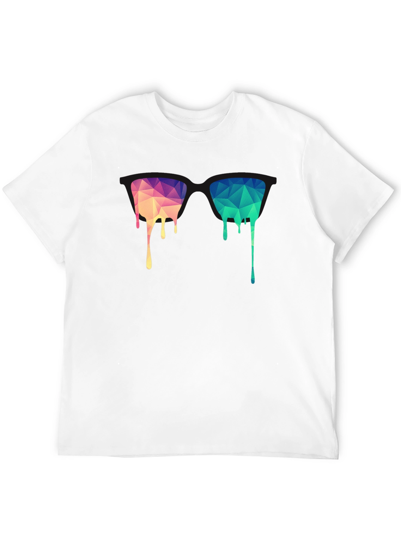 Geometric Drip Graphic Black Tee