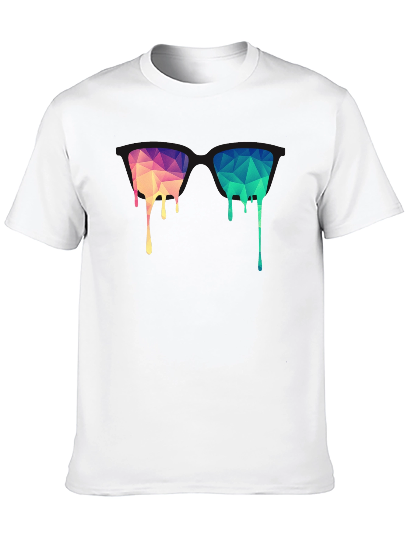 Geometric Drip Graphic Black Tee