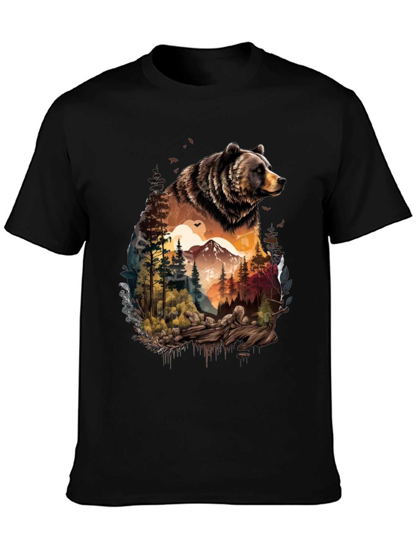 Bear & Mountain Graphic Tee - Nature Lovers Shirt