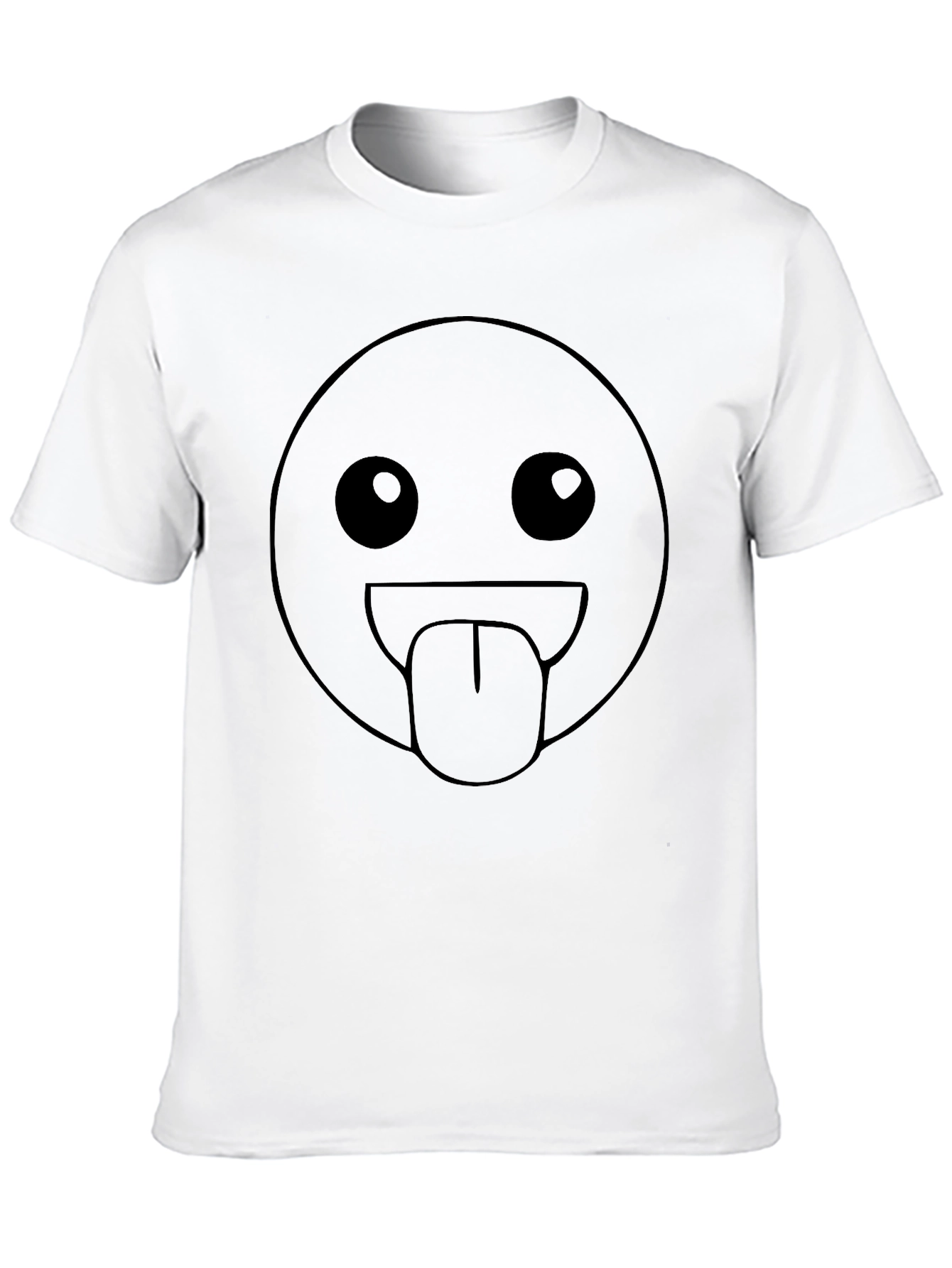Silly Face Emoji Black T-Shirt