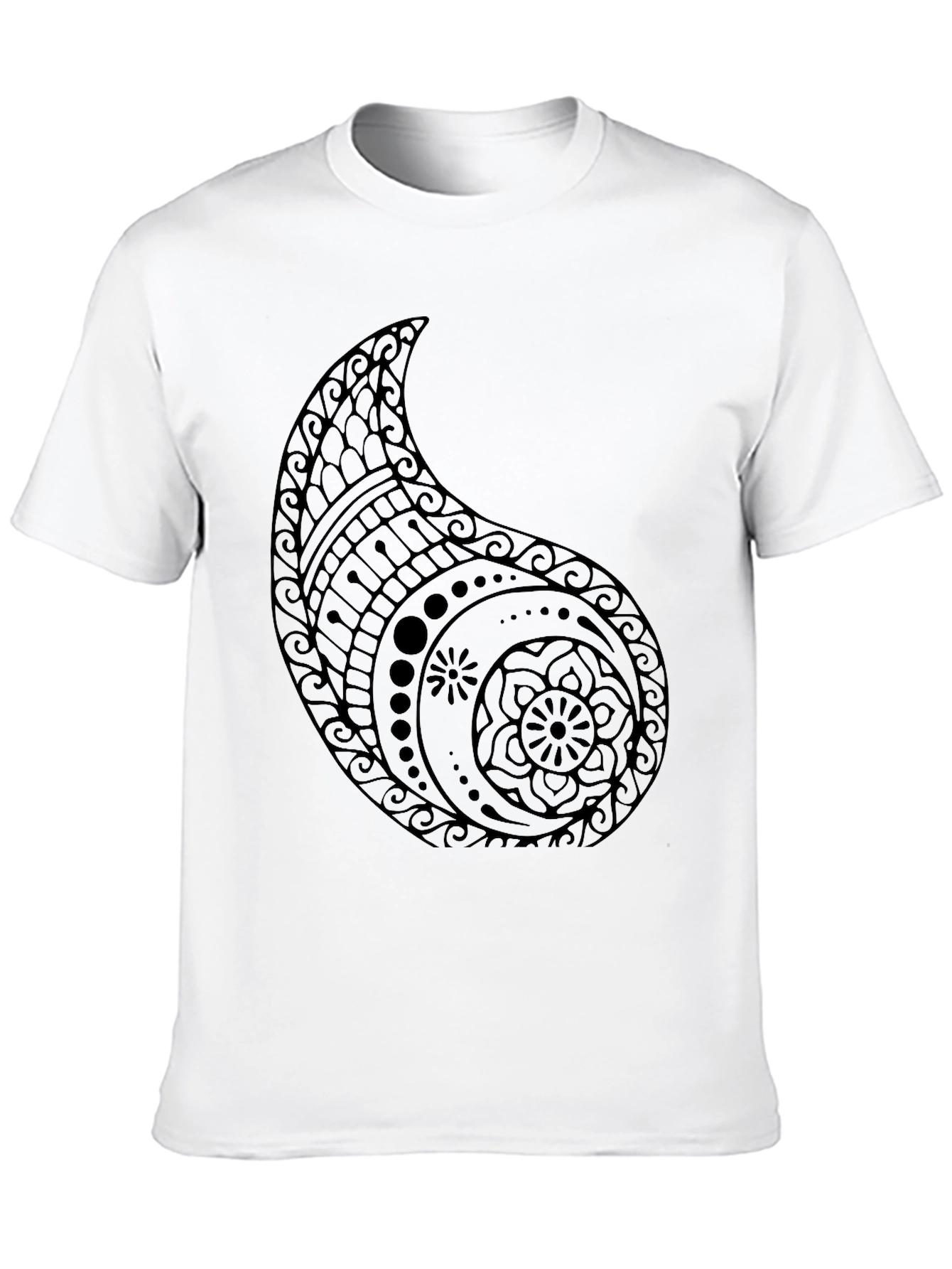 Black Paisley Graphic Tee - Stylish Mens T-Shirt