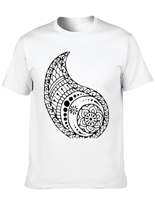 Black Paisley Graphic Tee - Stylish Mens T-Shirt