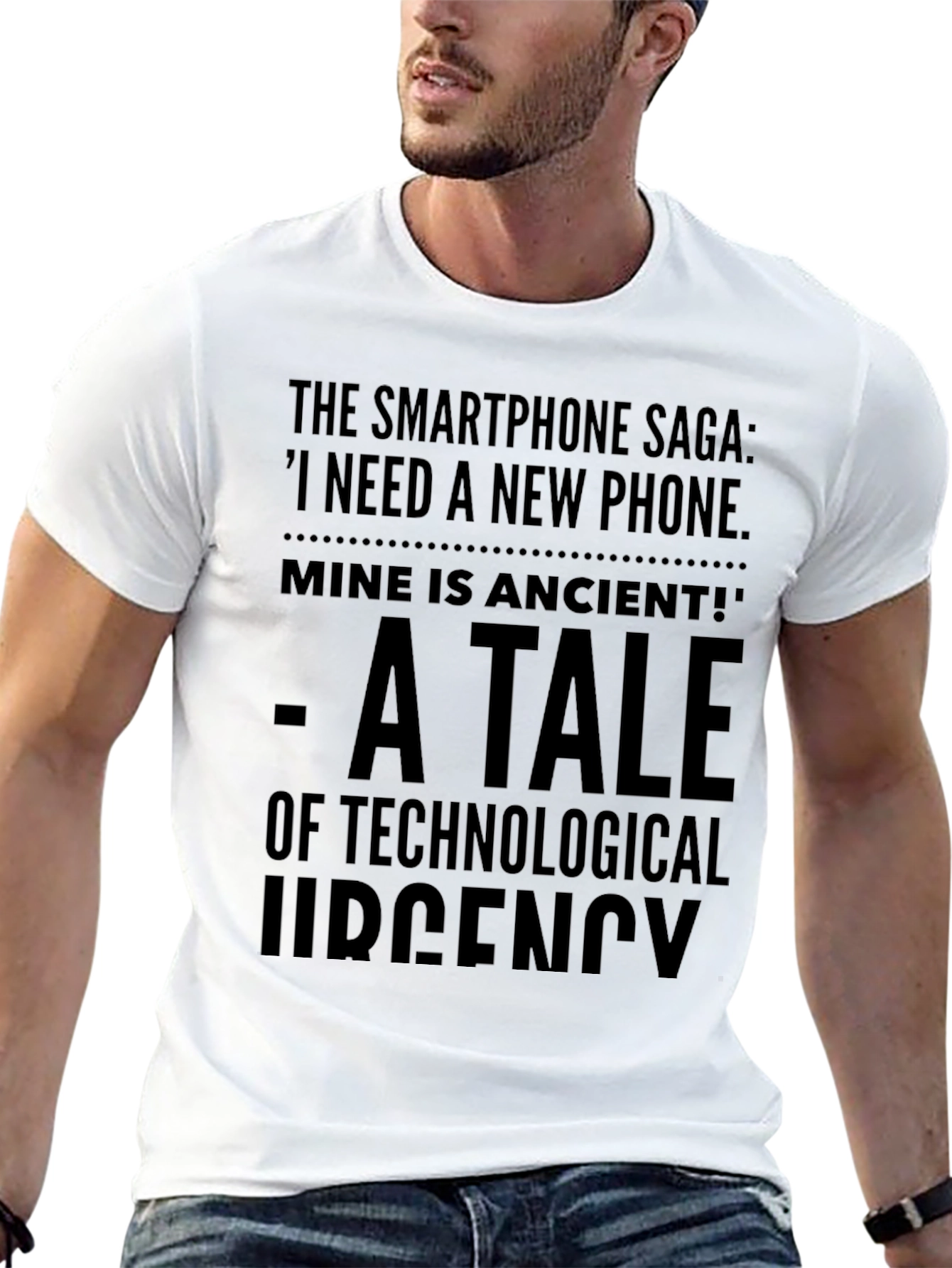 Smartphone Saga T-Shirt: Technological Urgency Tee