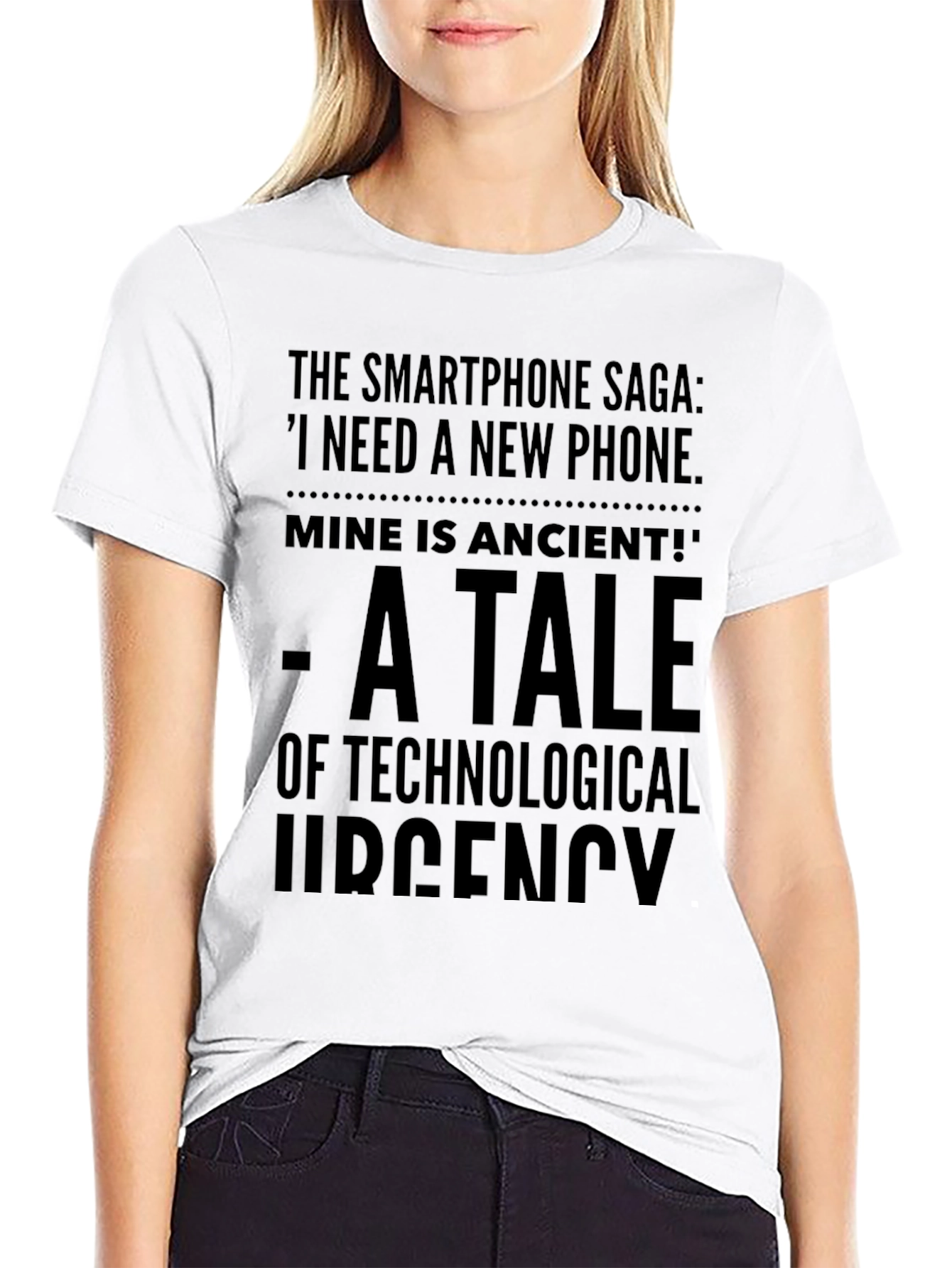 Smartphone Saga T-Shirt: Technological Urgency Tee