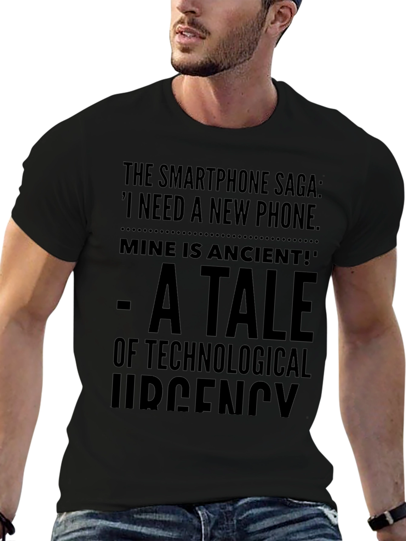 Smartphone Saga T-Shirt: Technological Urgency Tee