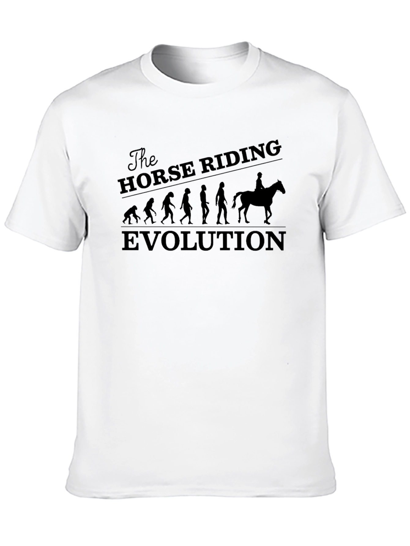 Horse Riding Evolution Graphic Tee - Black