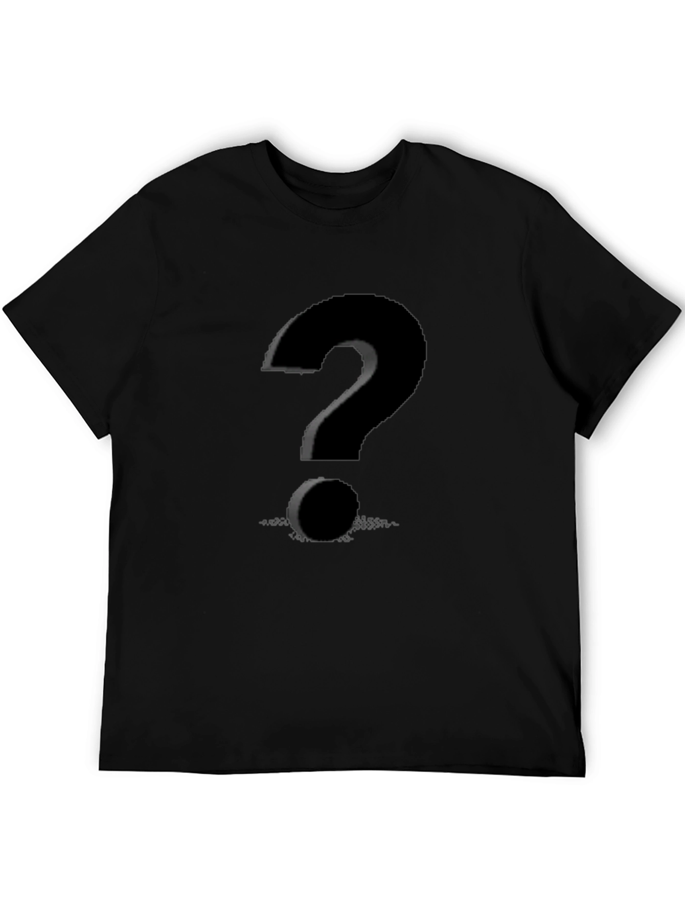 Mystery Black T-Shirt with Question Mark Graphic