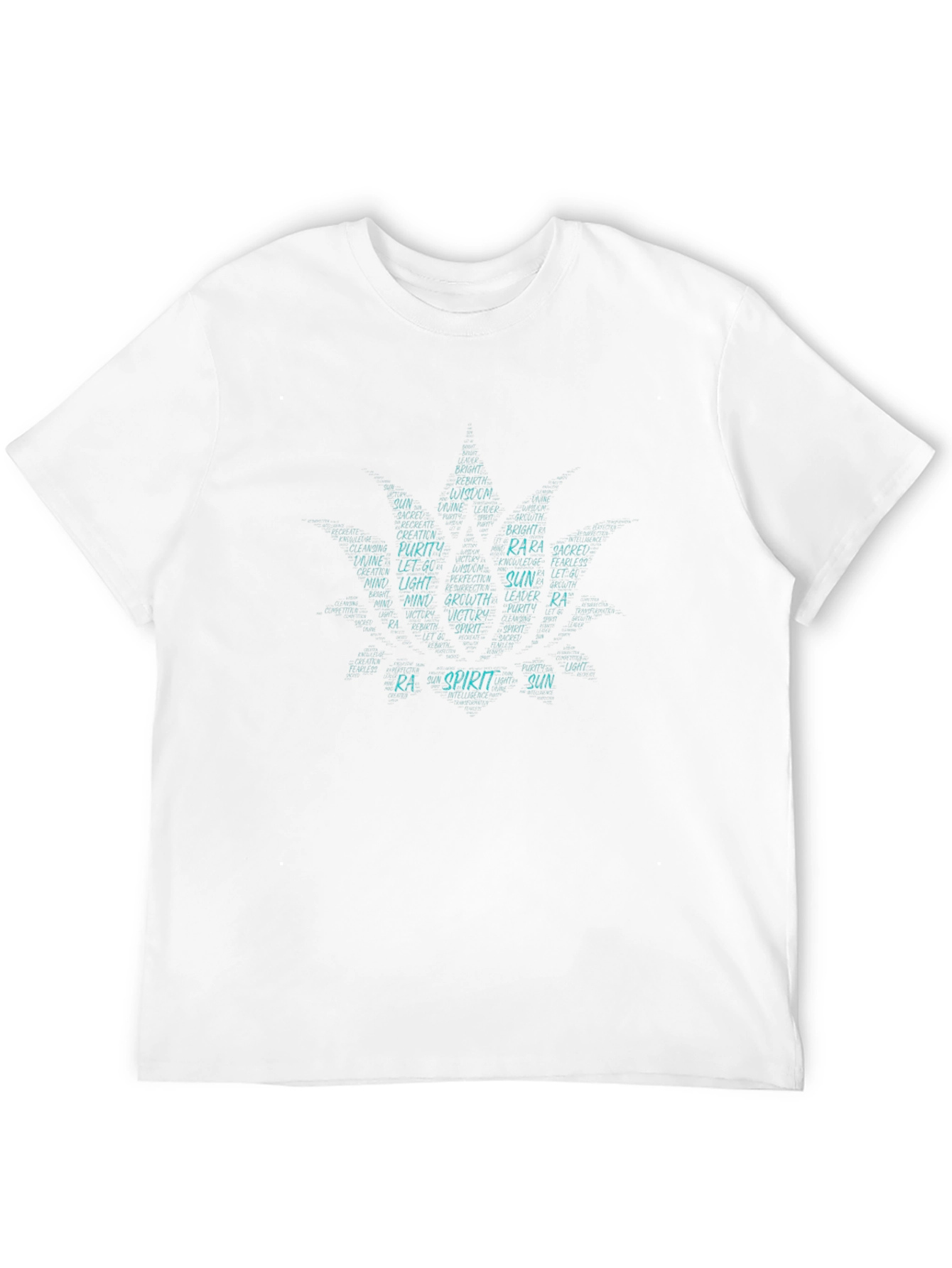 Word Art Leaf T-Shirt - Black