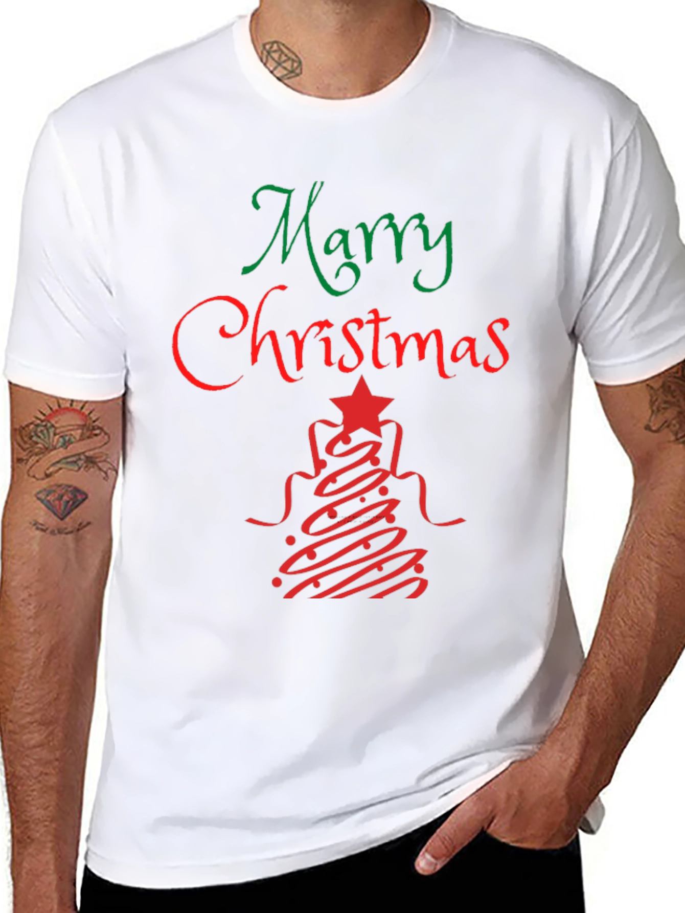 Festive Merry Christmas Graphic Tee - Holiday Apparel