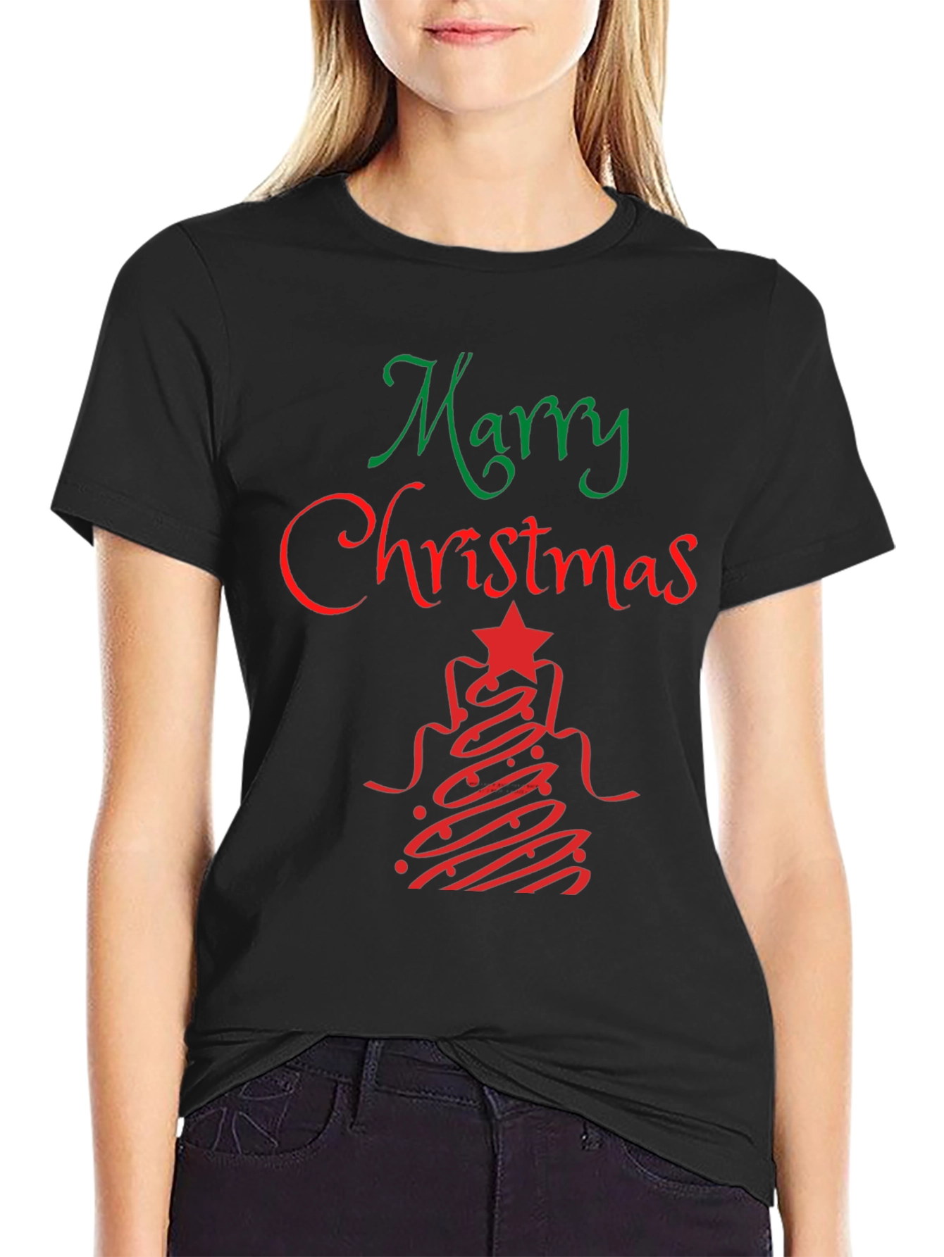 Festive Merry Christmas Graphic Tee - Holiday Apparel