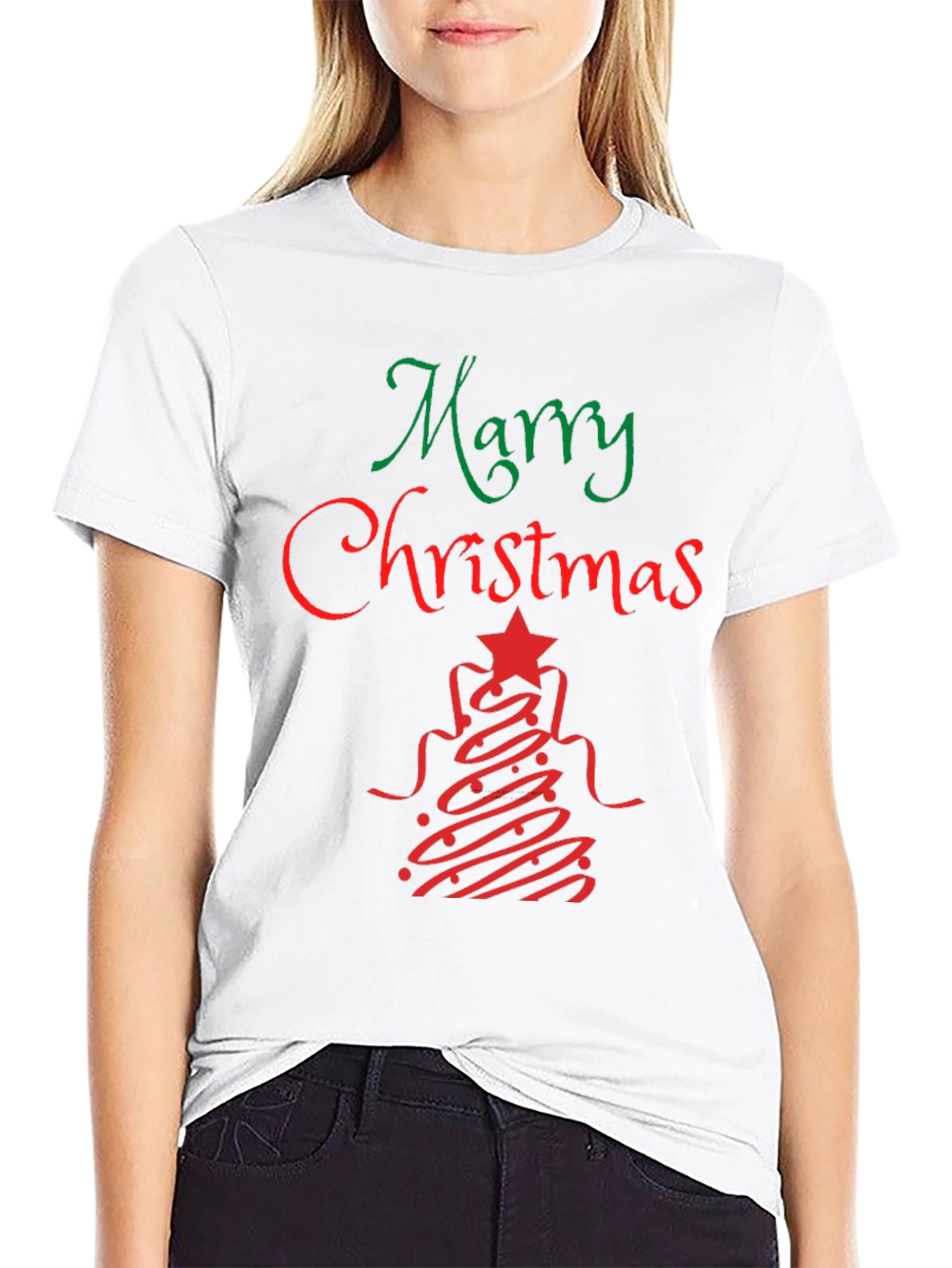 Festive Merry Christmas Graphic Tee - Holiday Apparel