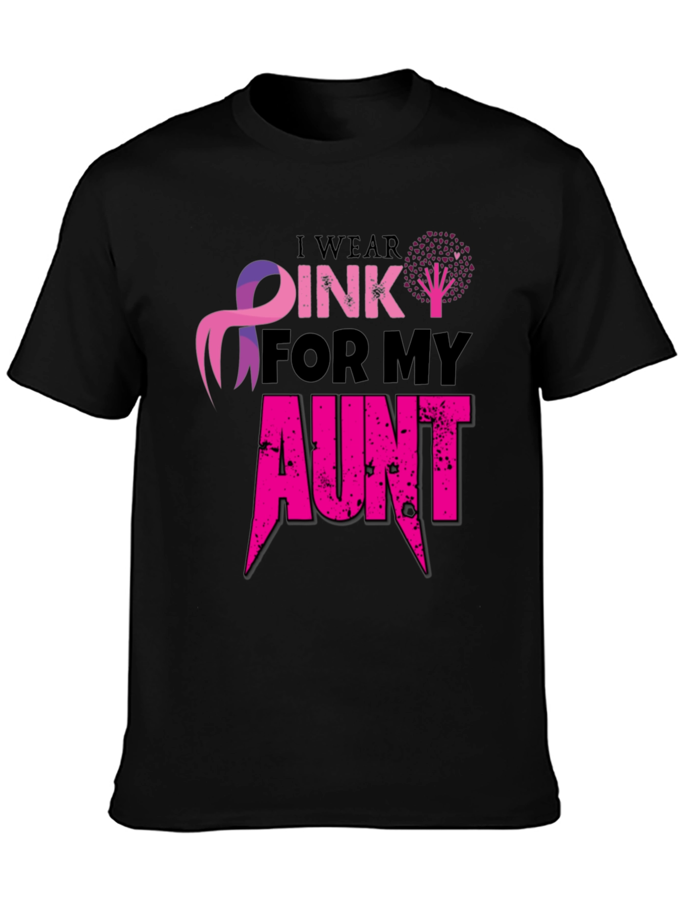 Pink Ribbon Aunt Cancer Awareness T-Shirt