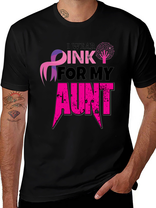 Pink Ribbon Aunt Cancer Awareness T-Shirt