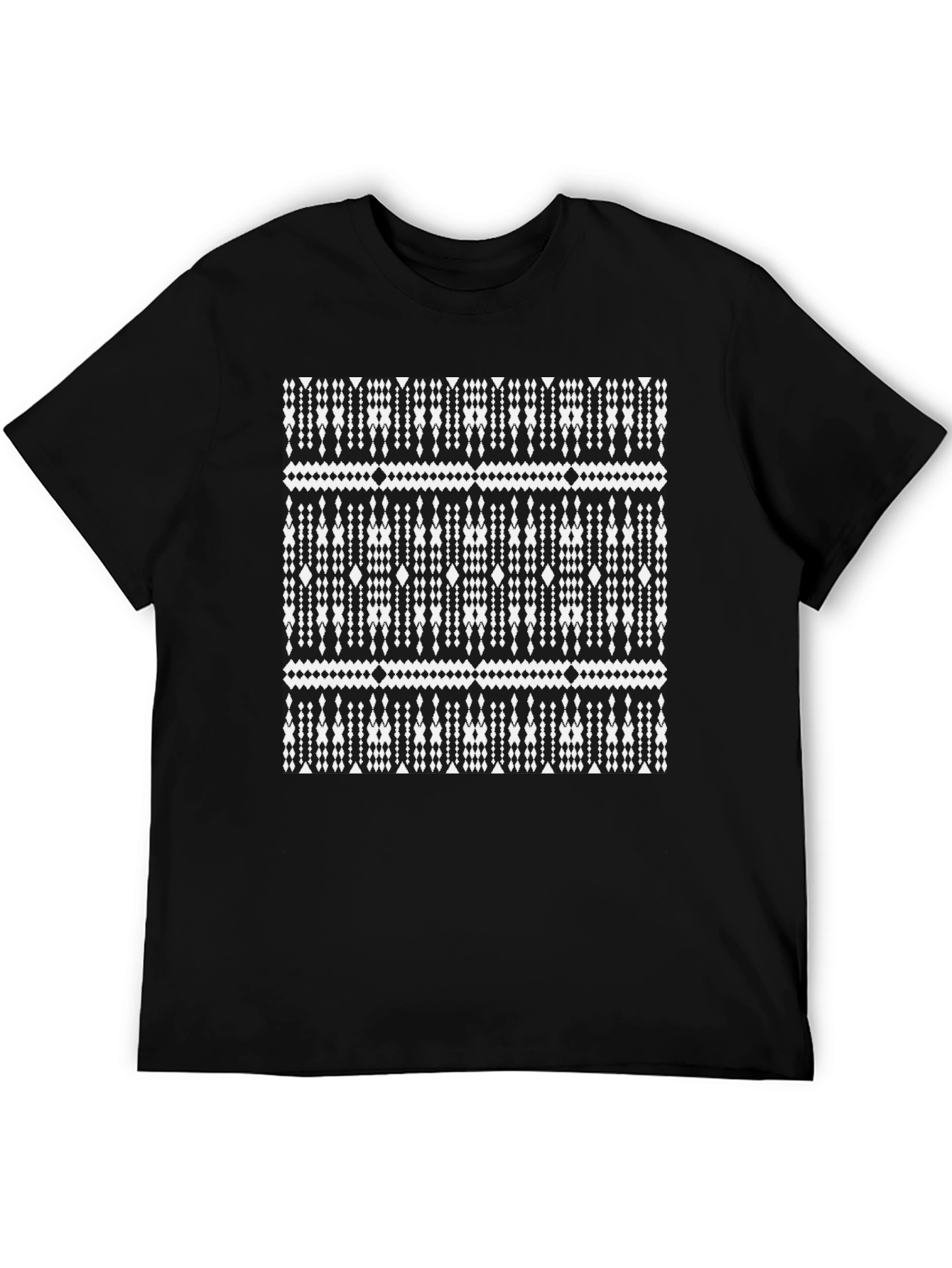 Geometric Print Black T-Shirt