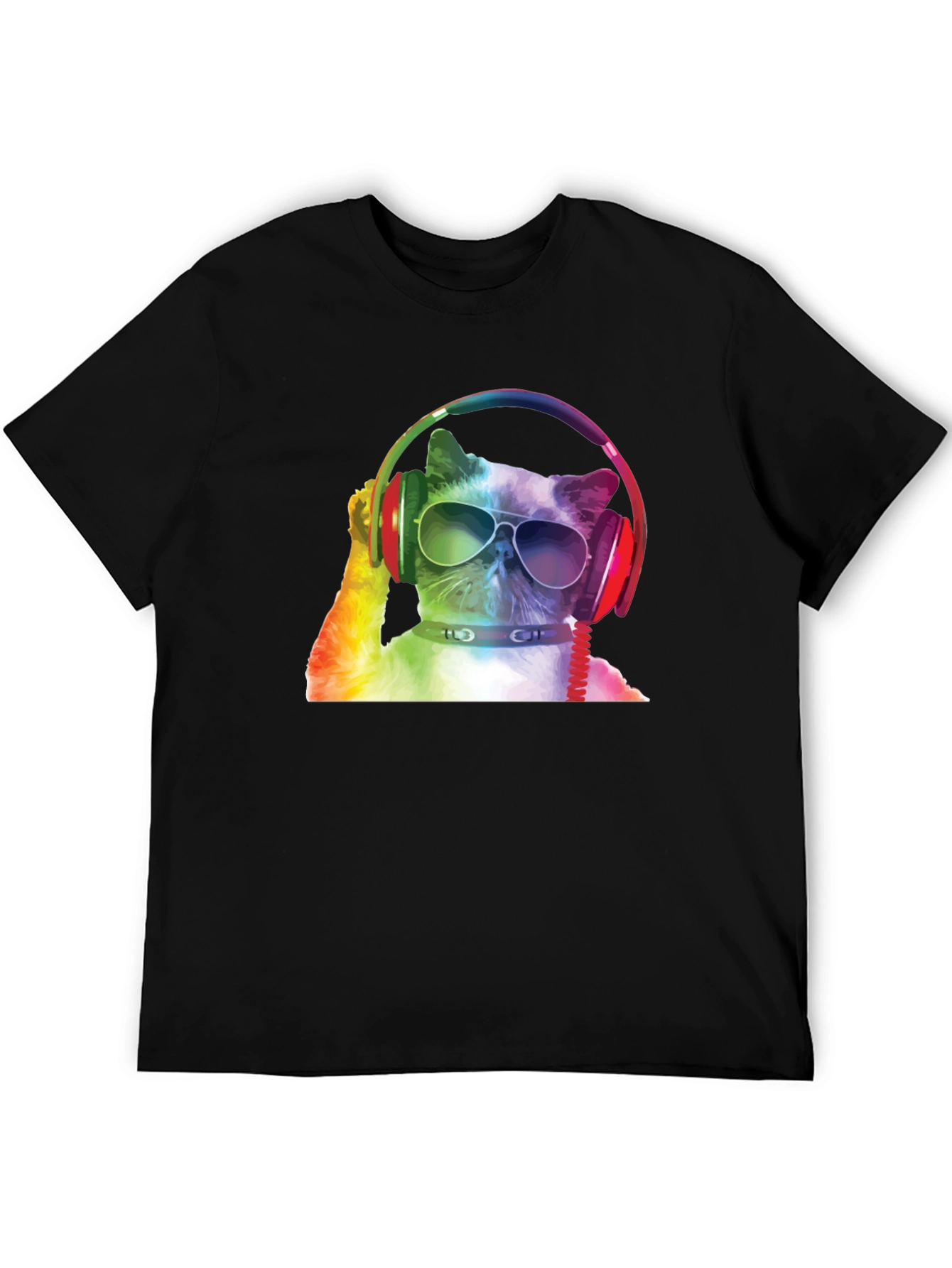 Cool Cat T-Shirt - DJ Cat Wearing Headphones