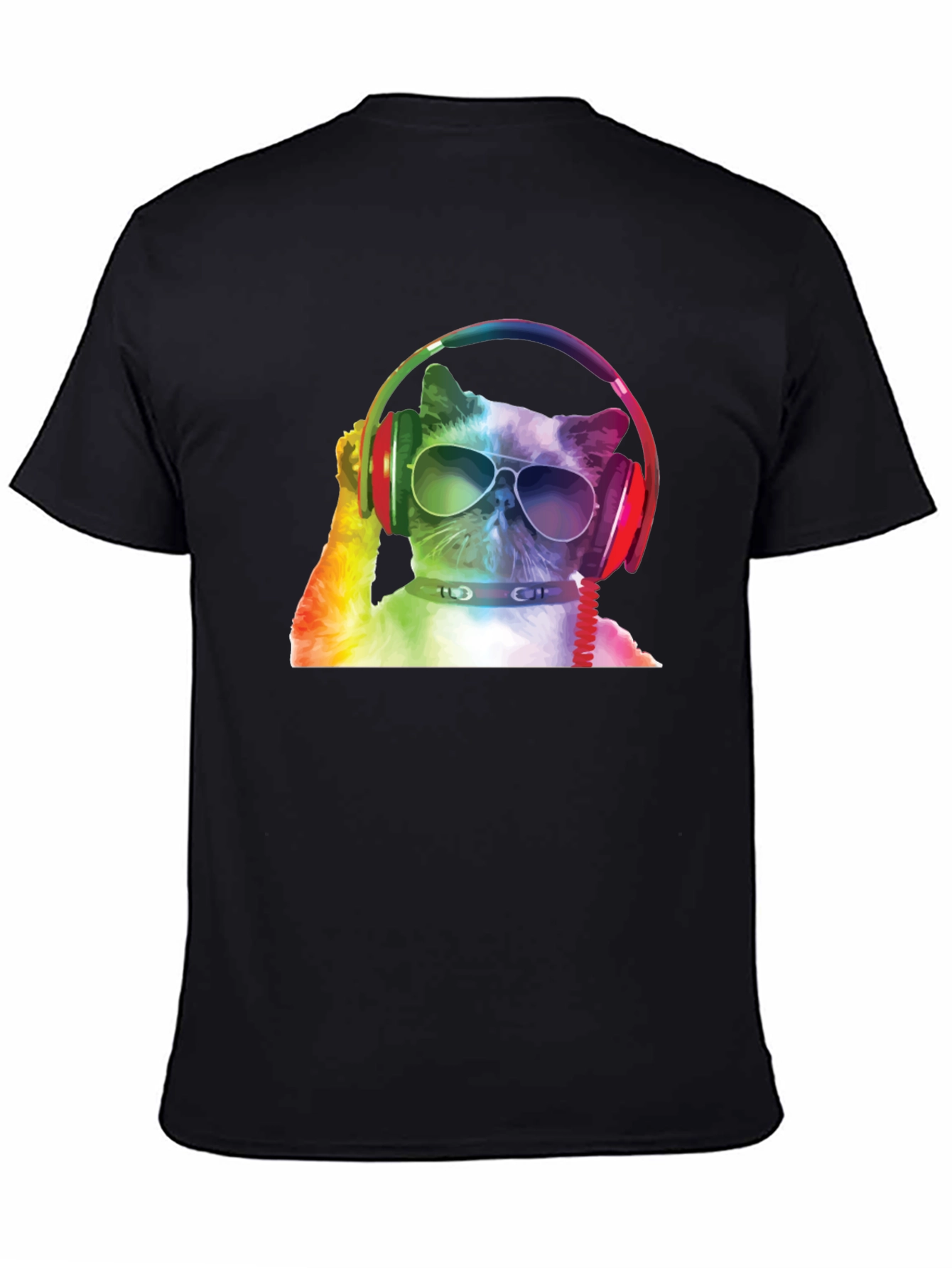 Cool Cat T-Shirt - DJ Cat Wearing Headphones