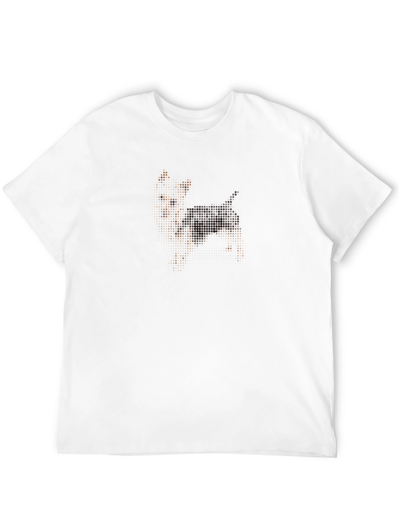 Dog Silhouette Pixel Art Black T-Shirt