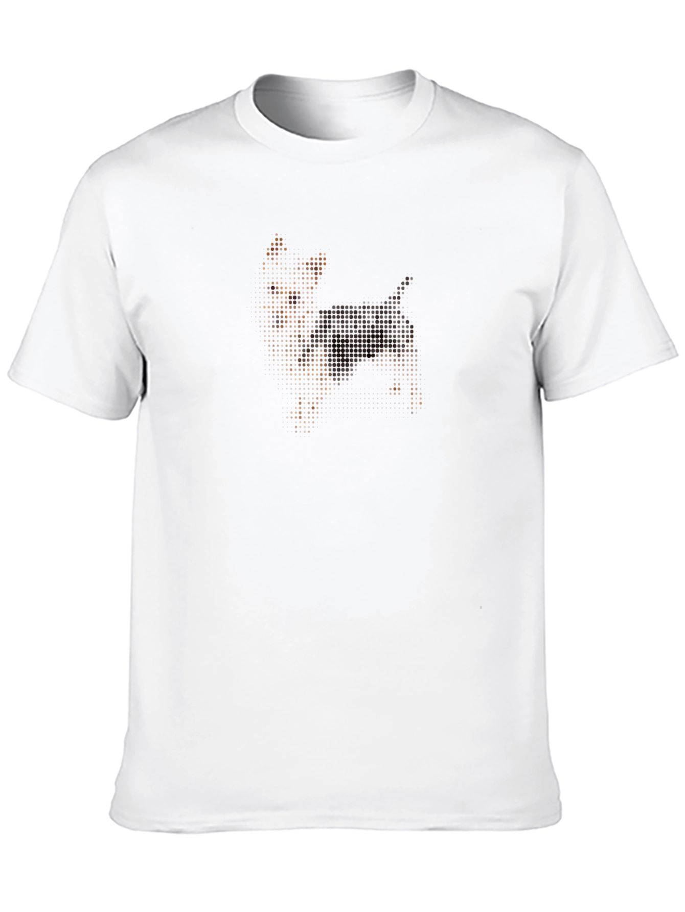 Dog Silhouette Pixel Art Black T-Shirt