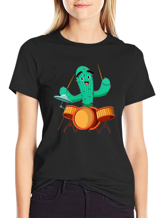 Cactus Drummer Black T-Shirt