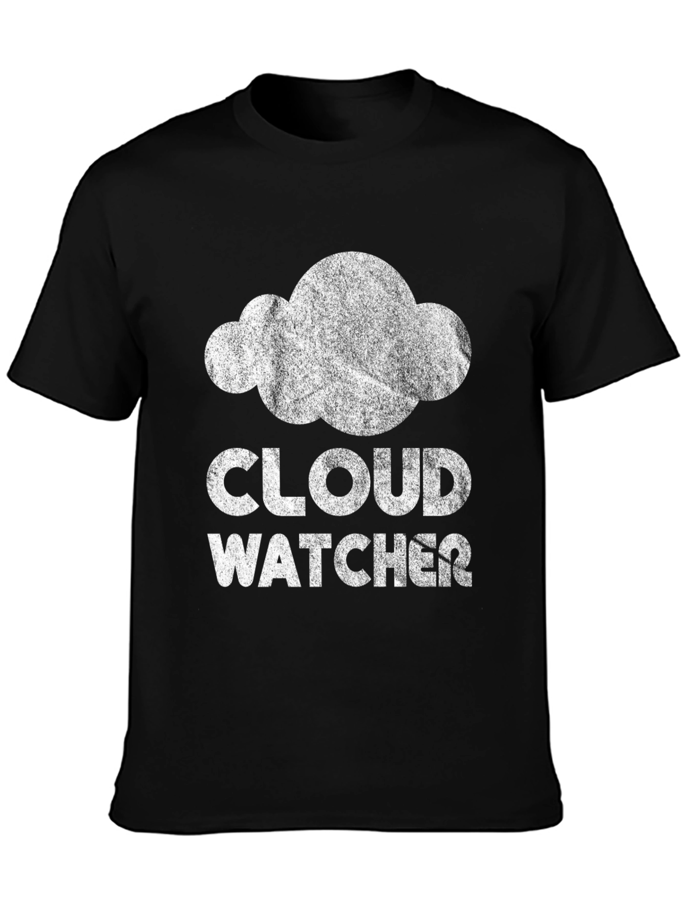Cloud Watcher Graphic Tee - Black Cotton T-Shirt