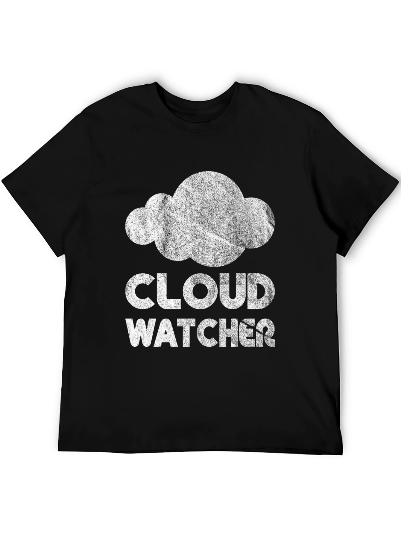 Cloud Watcher Graphic Tee - Black Cotton T-Shirt