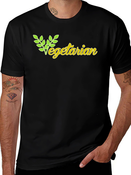 Vegetarian Graphic T-Shirt - Black