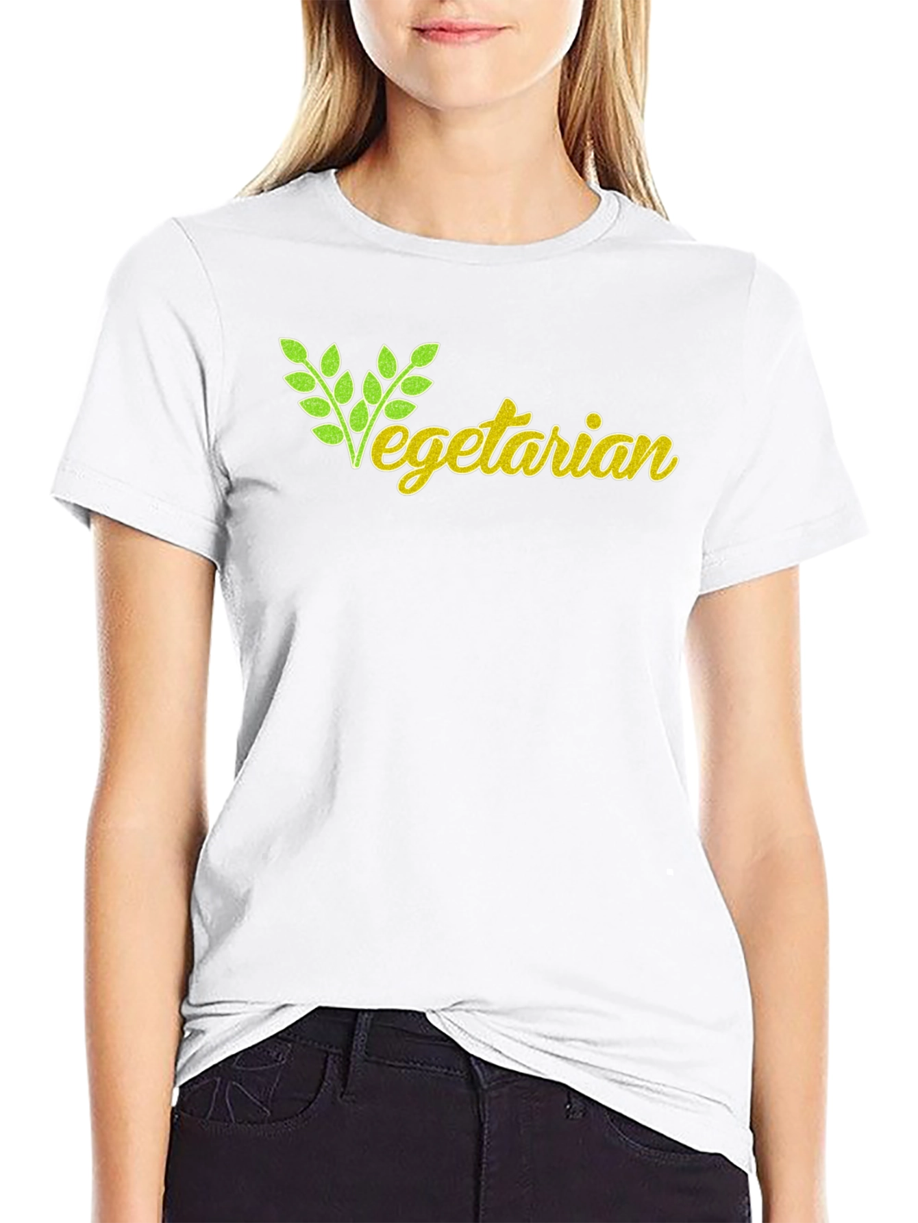 Vegetarian Graphic T-Shirt - Black