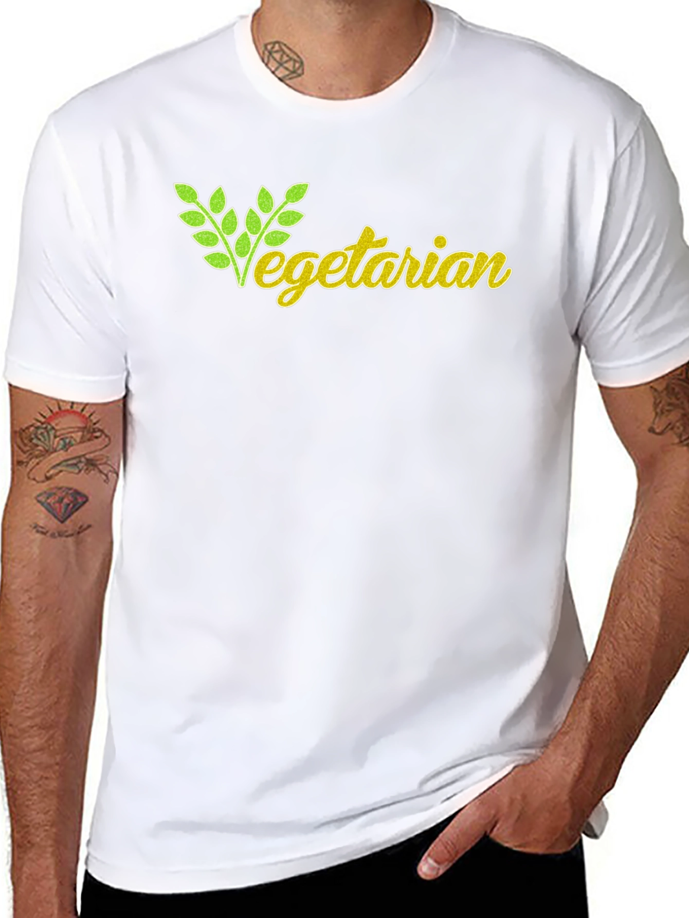 Vegetarian Graphic T-Shirt - Black