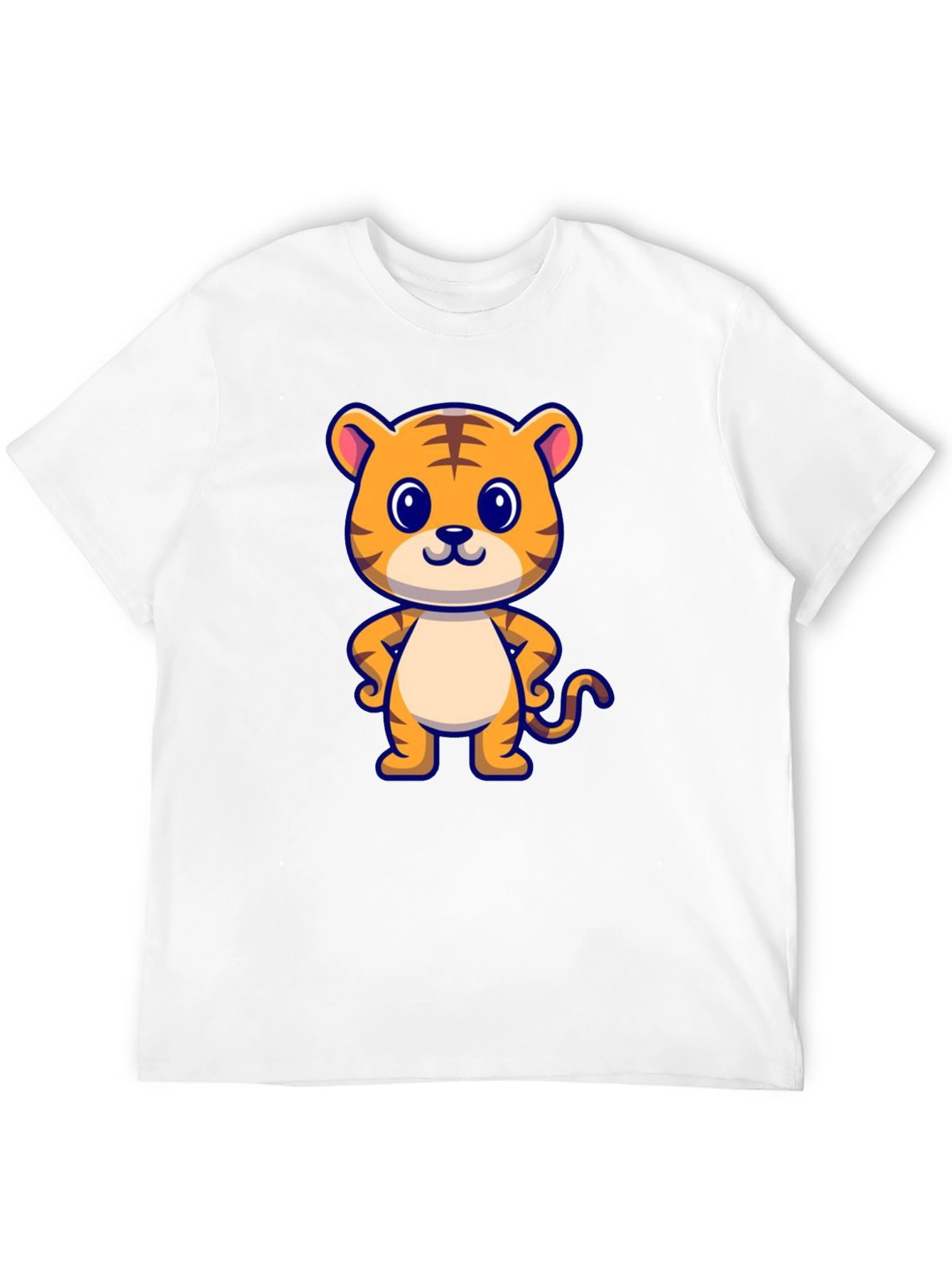 Cute Tiger Graphic Black T-Shirt